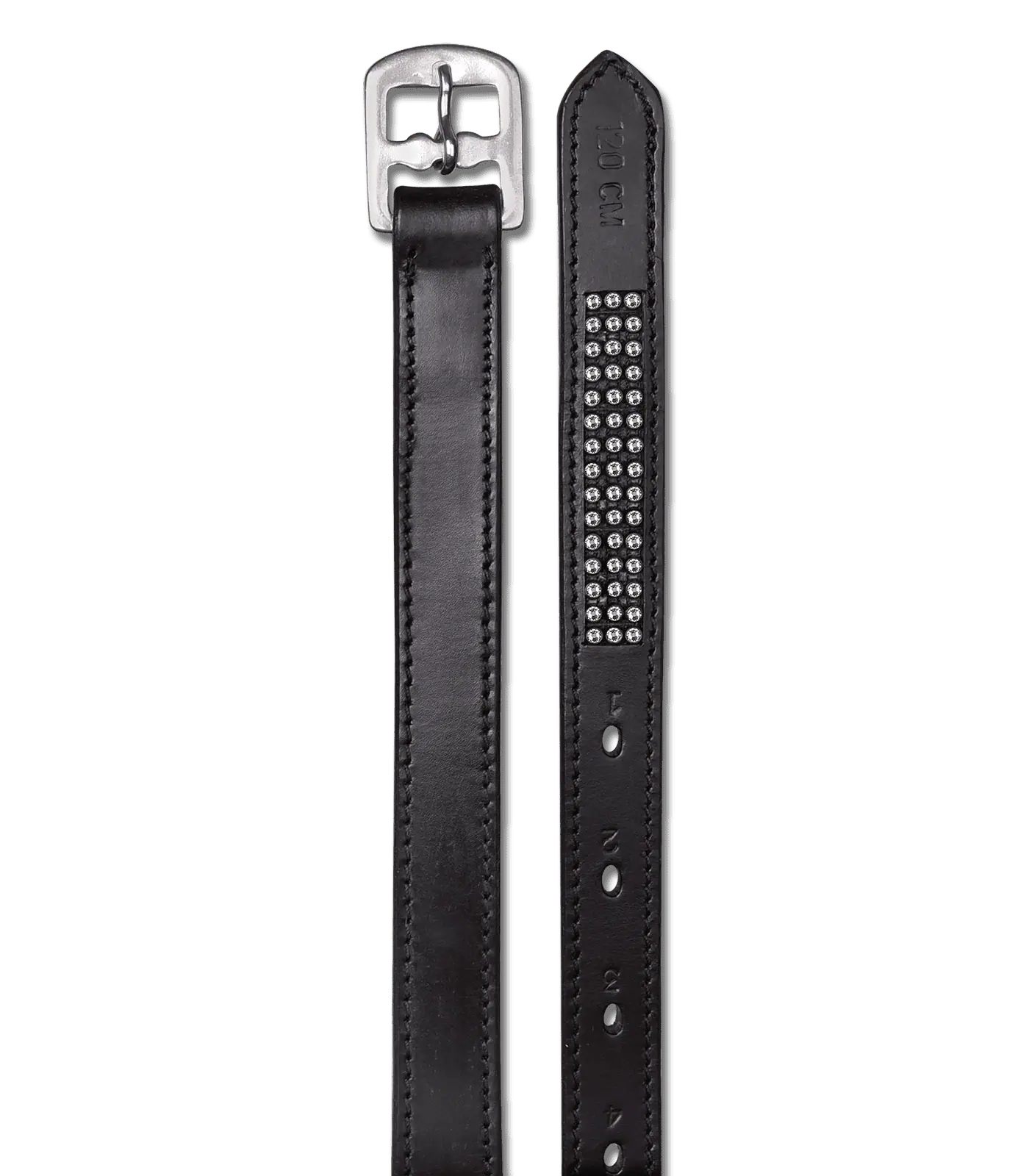 Étrivières STAR Silverstar avec strass, cuir, la paire, 140 cm