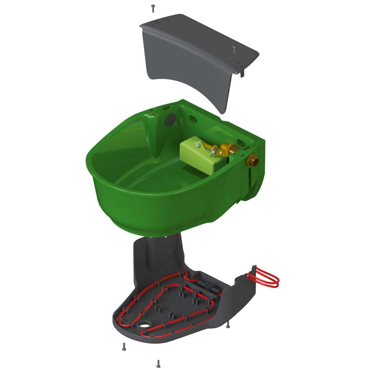 Abreuvoir à flotteur chauffant SH30 Kerbl, résistant au gel, avec câble chauffant pour tuyau 73W 230V