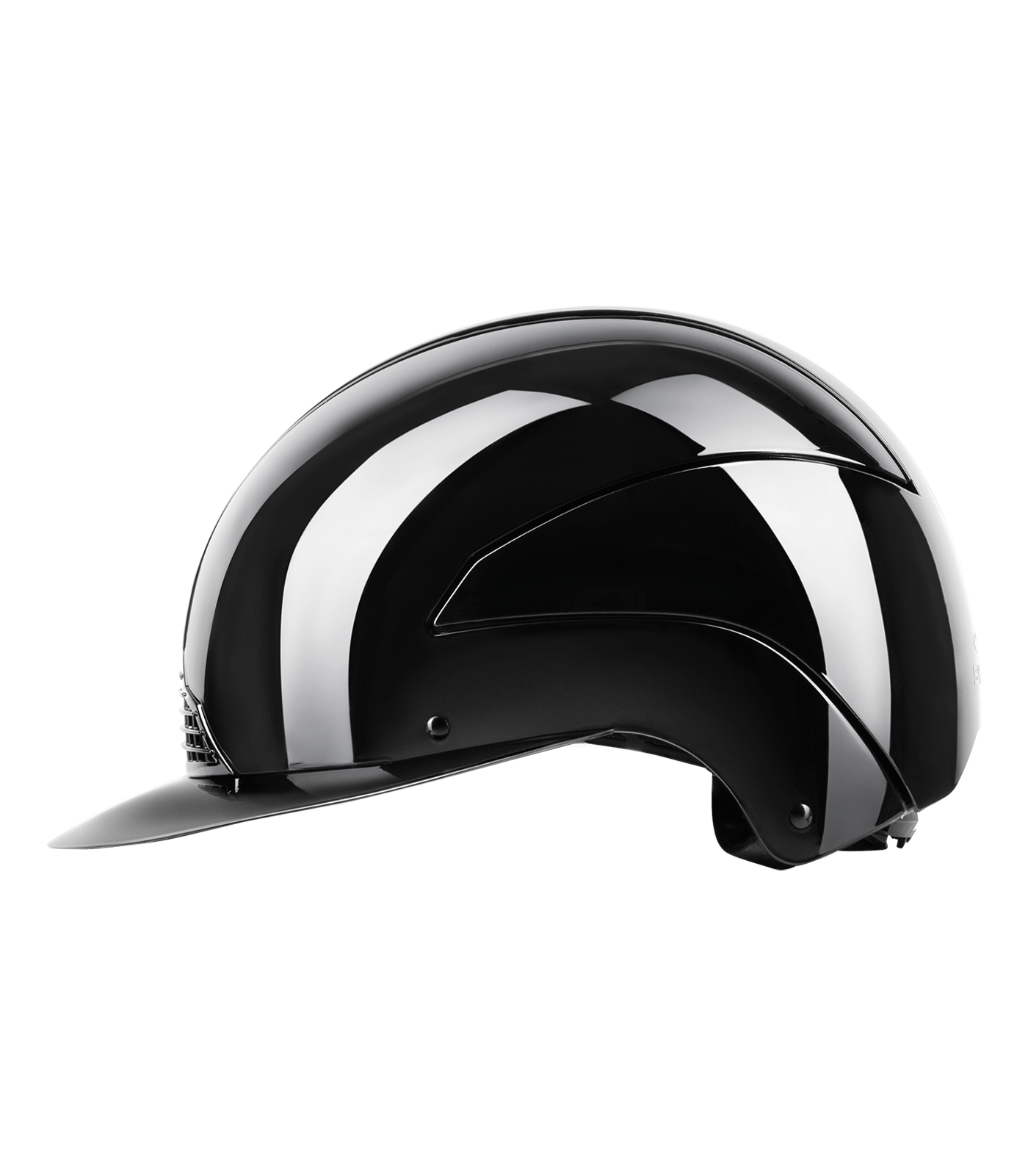 SWING Casque d'équitation H24 Lady Glossy, noir brillant, EN 1384:2023, vue de côté