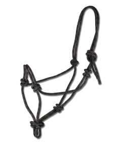 Strickhalfter aus geknoteten Seilen in Schwarz