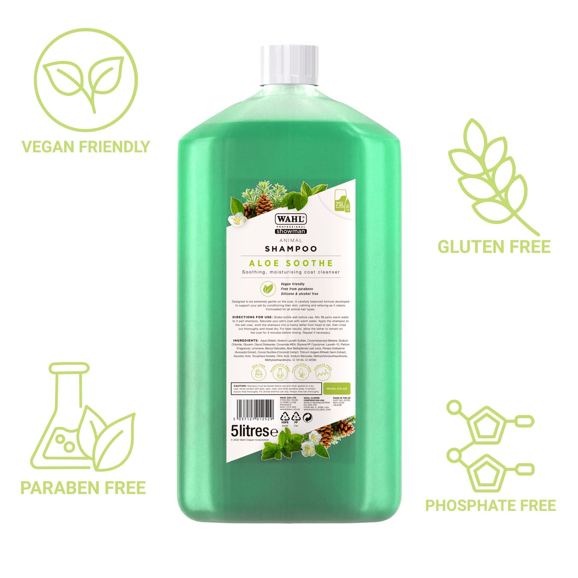 ökologisch, Shampoo, Aloe, Grün, 5 Liter