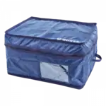Blaue Kühltasche mit Reissverschluss und Sichtfenster für Etikett