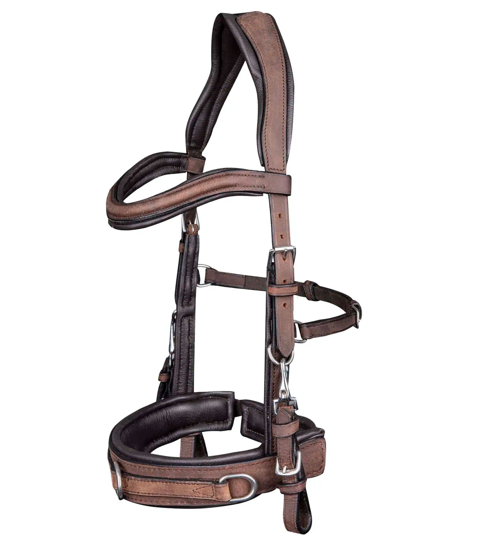 Caveçon en cuir Waldhausen anatomic, utilisable avec ou sans mors