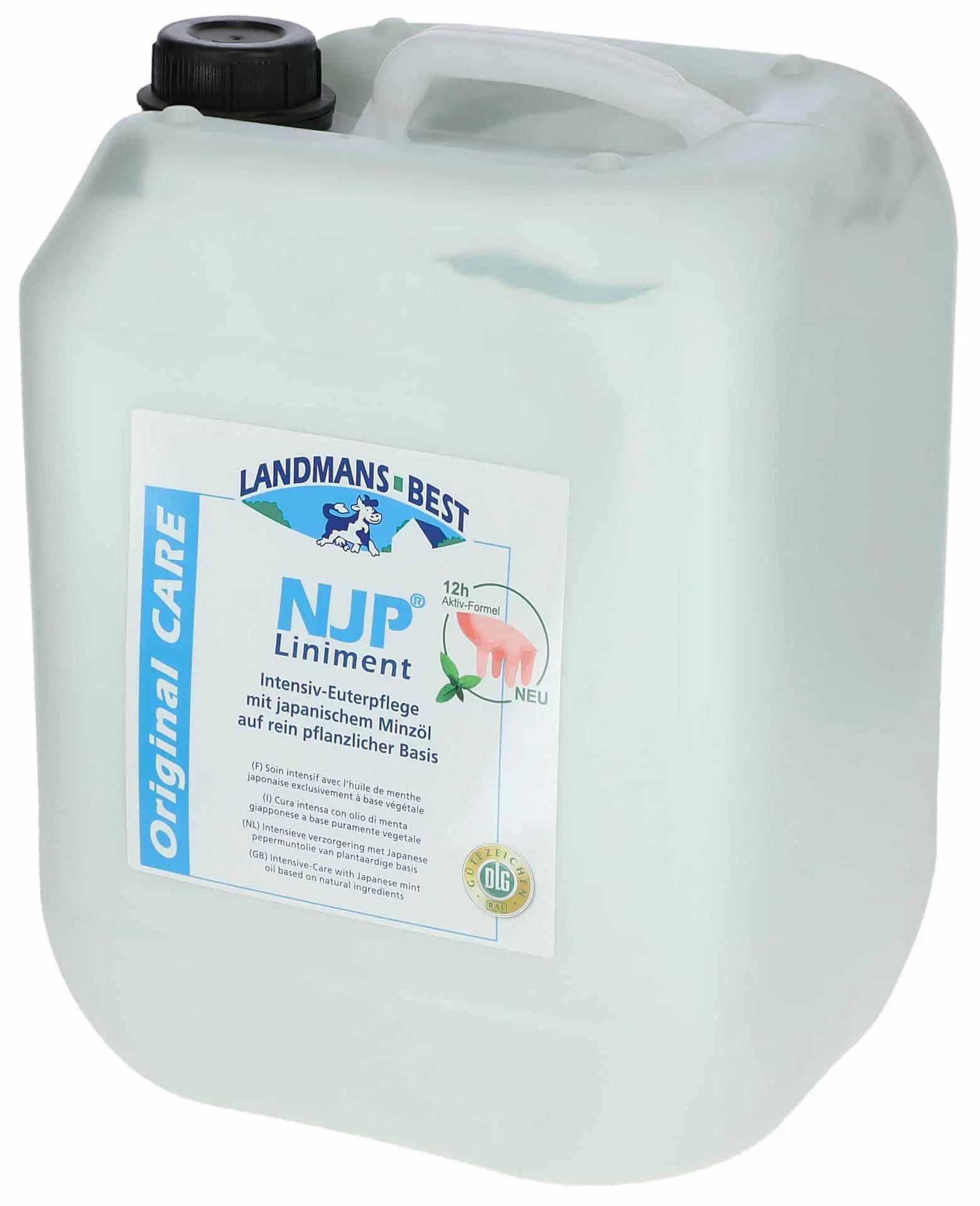 Kerbl Soin de la Mamelle NJP Liniment à l'Huile de Menthe, Formule Active 12h, jerrican 10000 ml