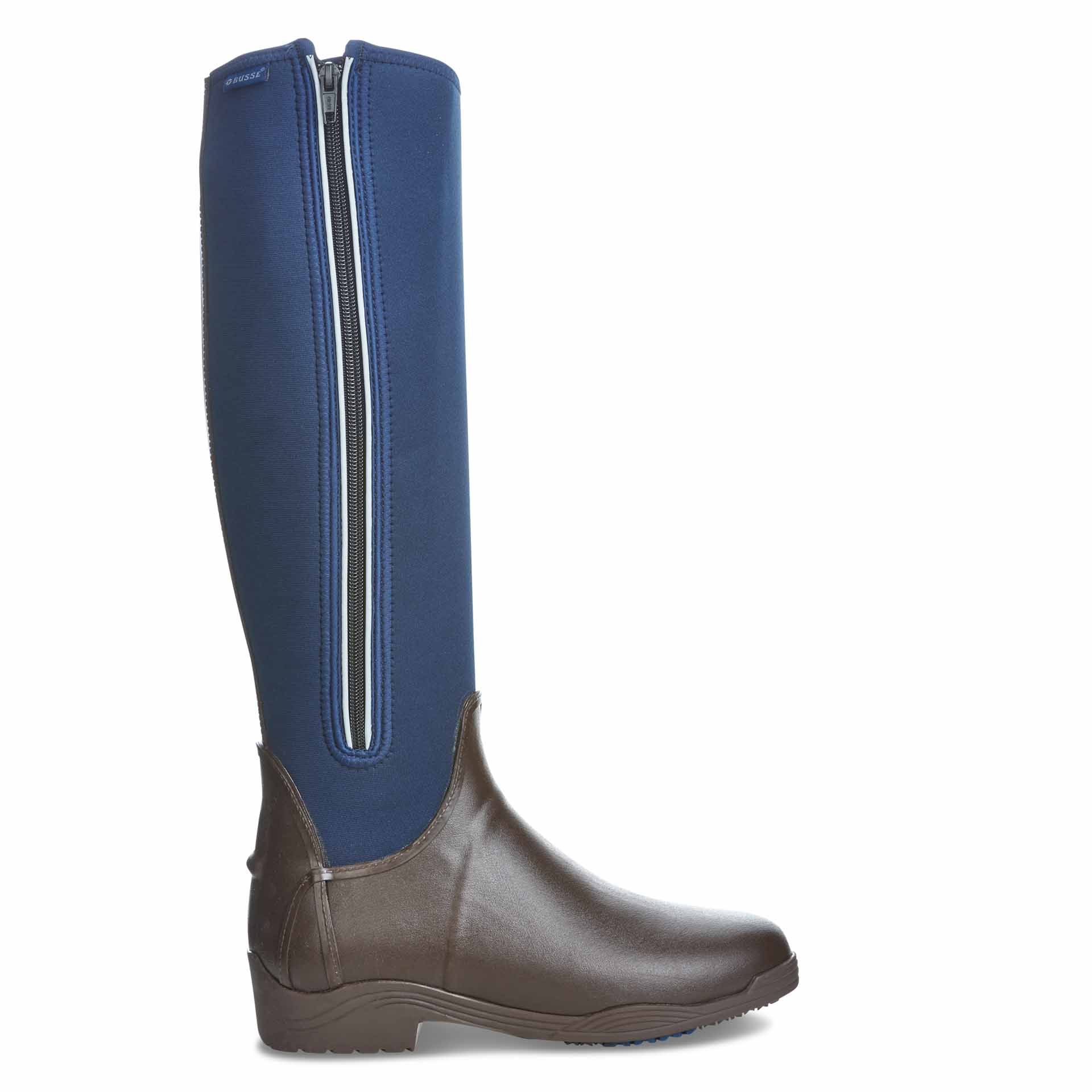 BUSSE Riding Mud Boots CALGARY, brown/navy waterproof, side view