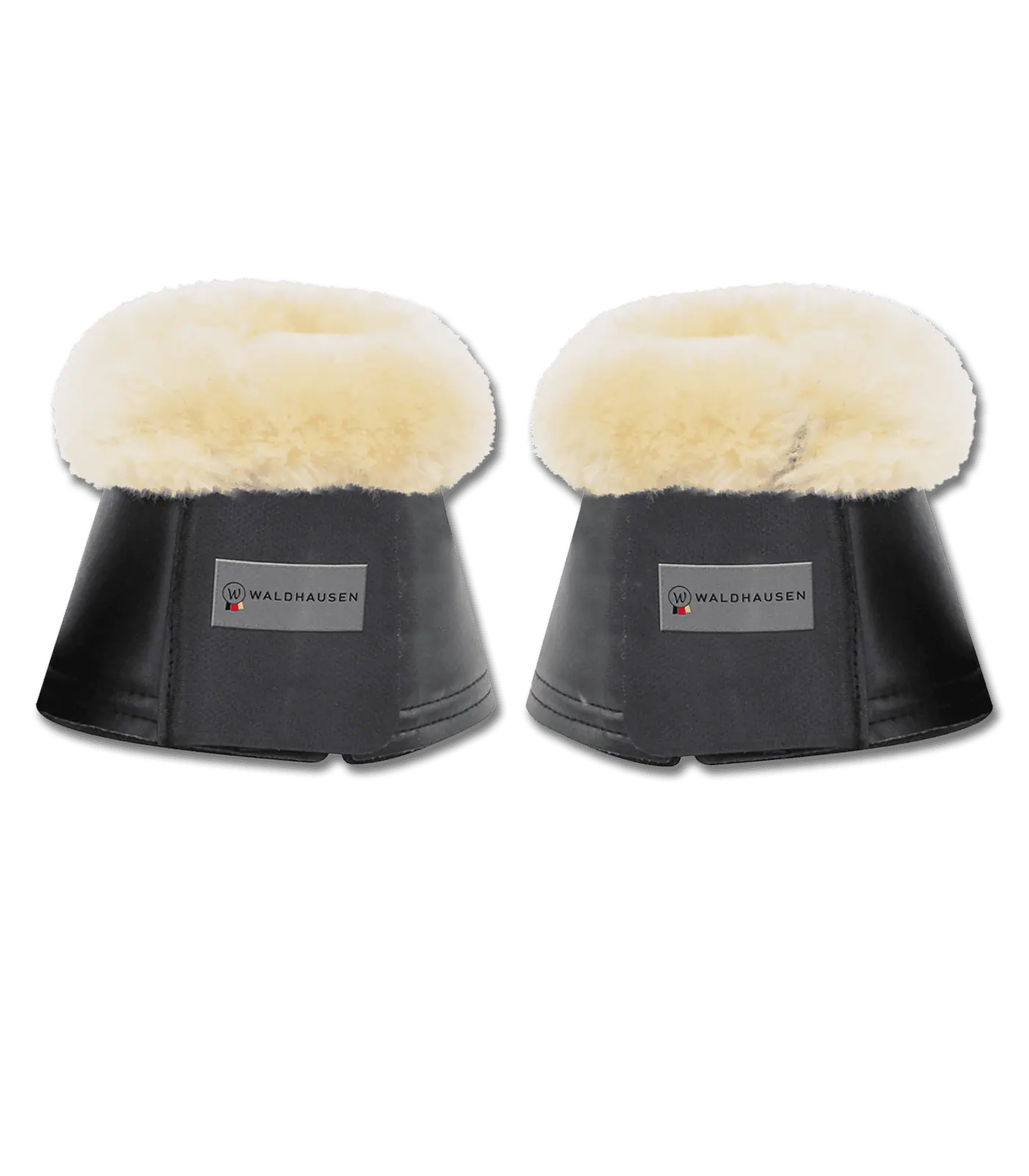 Waldhausen Cloches à Guêtres en Peau d'Agneau, Amortissantes, Lot de 2, noir XL