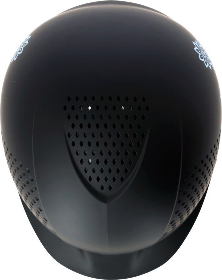 helmet, vented, black, glossy, pad-vents