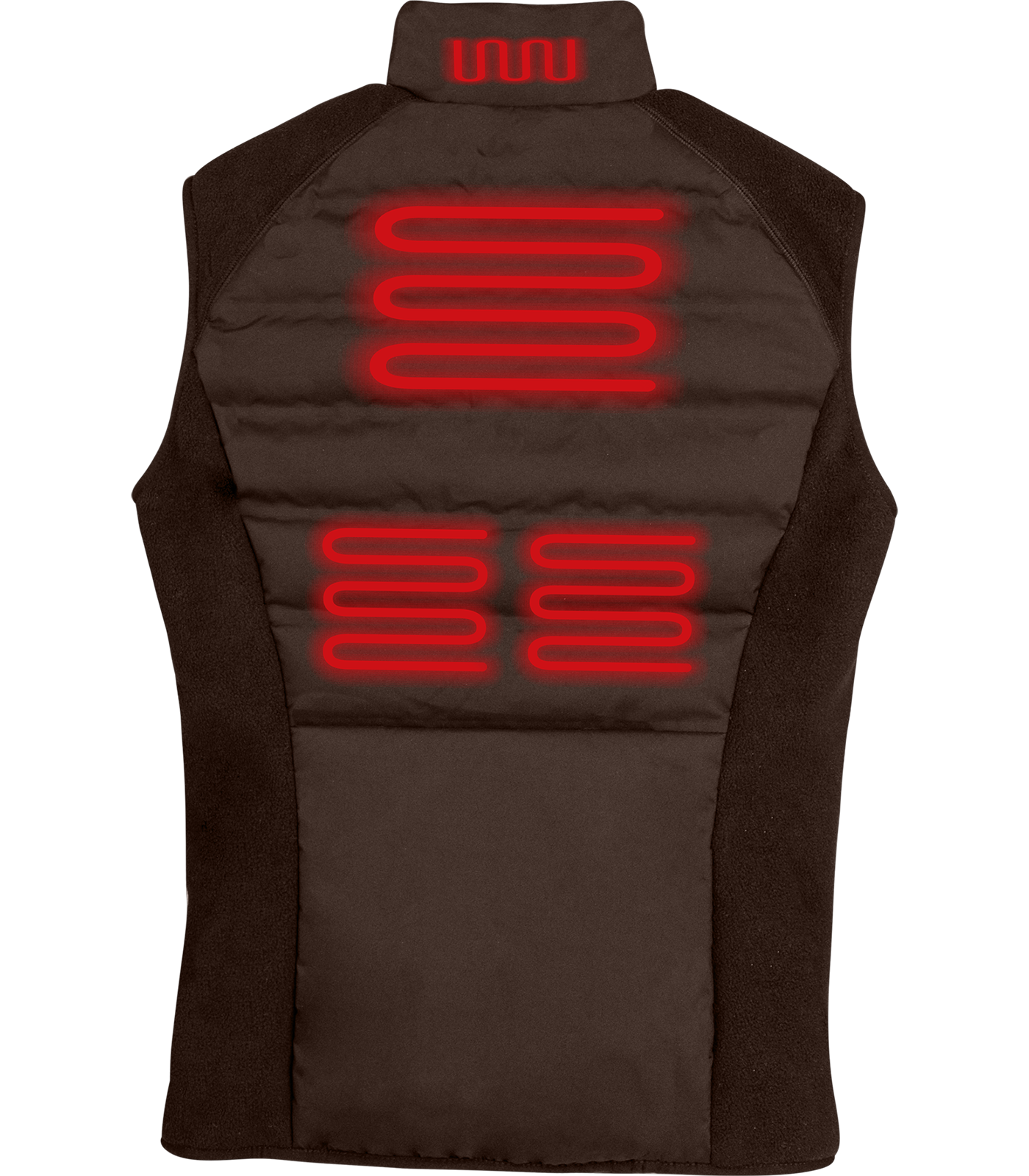 Weste, braun, beheizt, Gilet, ärmellos