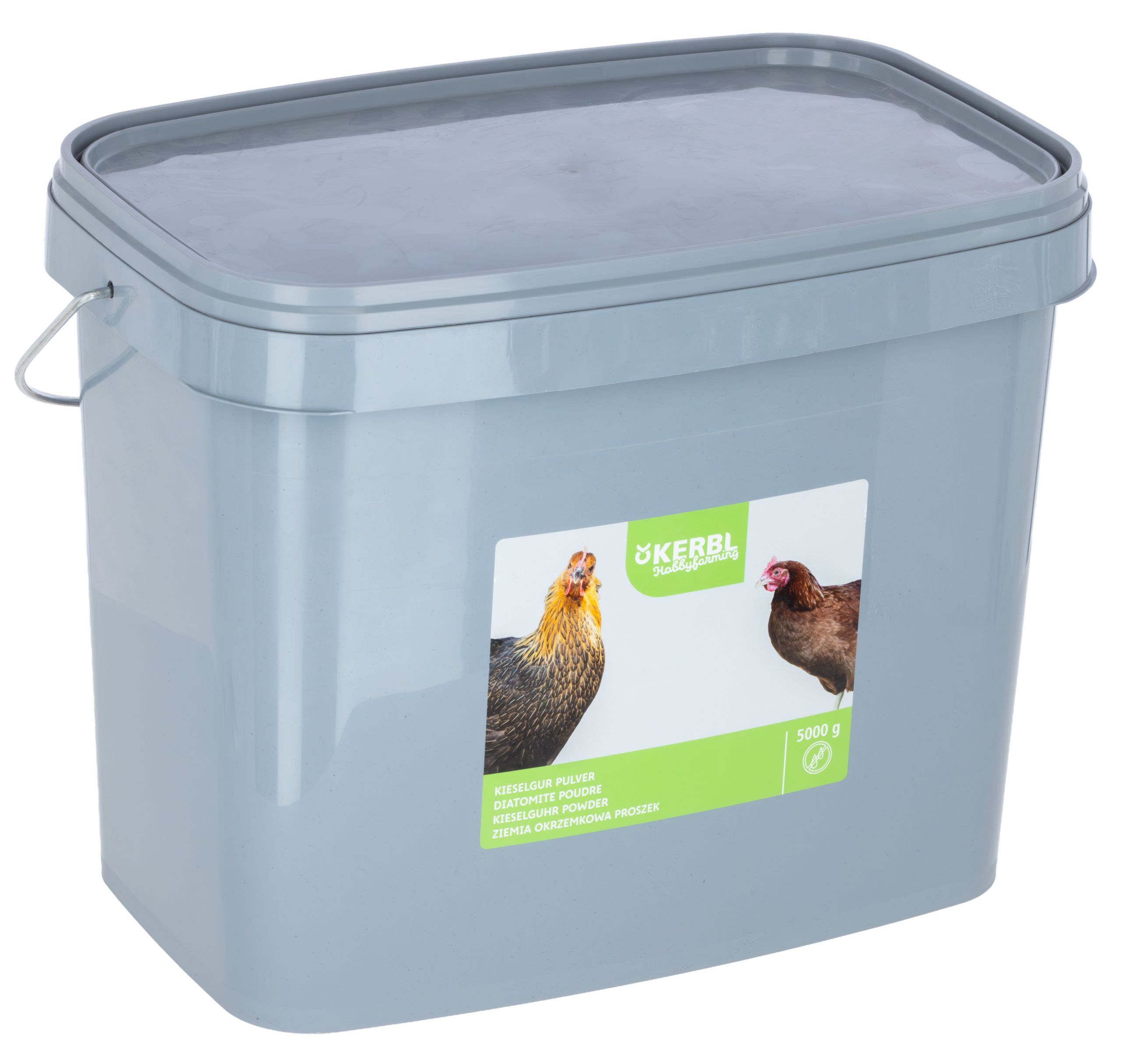 poultry powder, chicken feed, powder container, plastic bucket, 5000 g