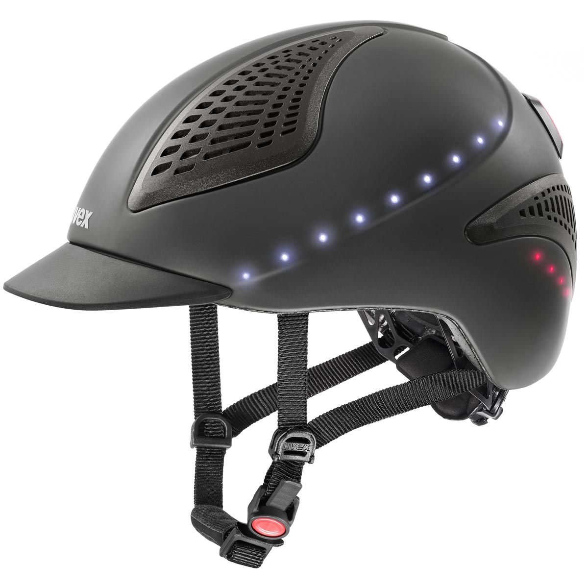 uvex exxential 2 LED Reithelm mit Helmbeleuchtung, schwarz matt