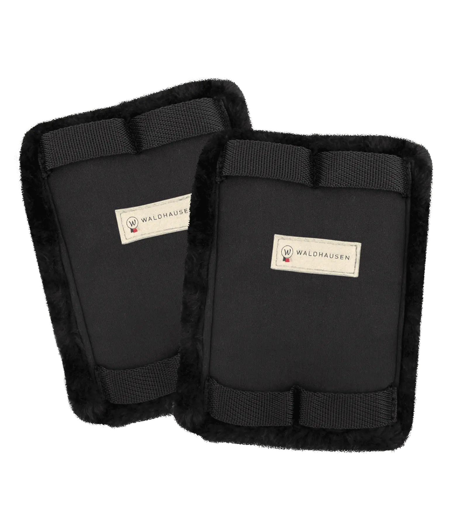 Buckle guard for short girths Black synthetic fur
