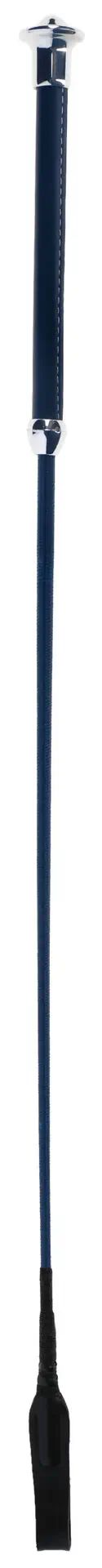 Cravache de saut Covalliero 65 cm, poignée simili cuir et claquette, navy