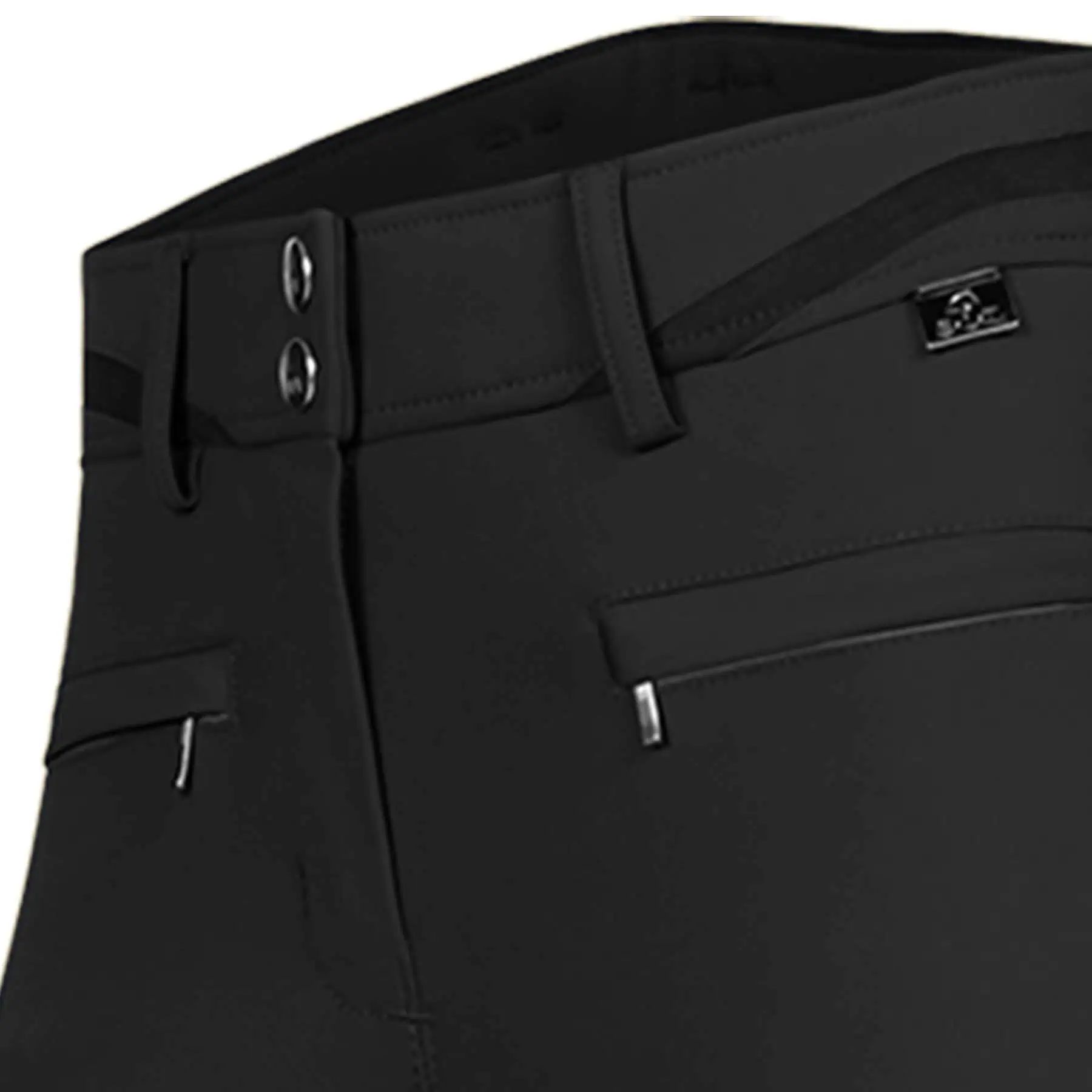 Pantalon d'équitation ELT Maja Glam Curved High Waist Fond Intégral, Femme, noir D46