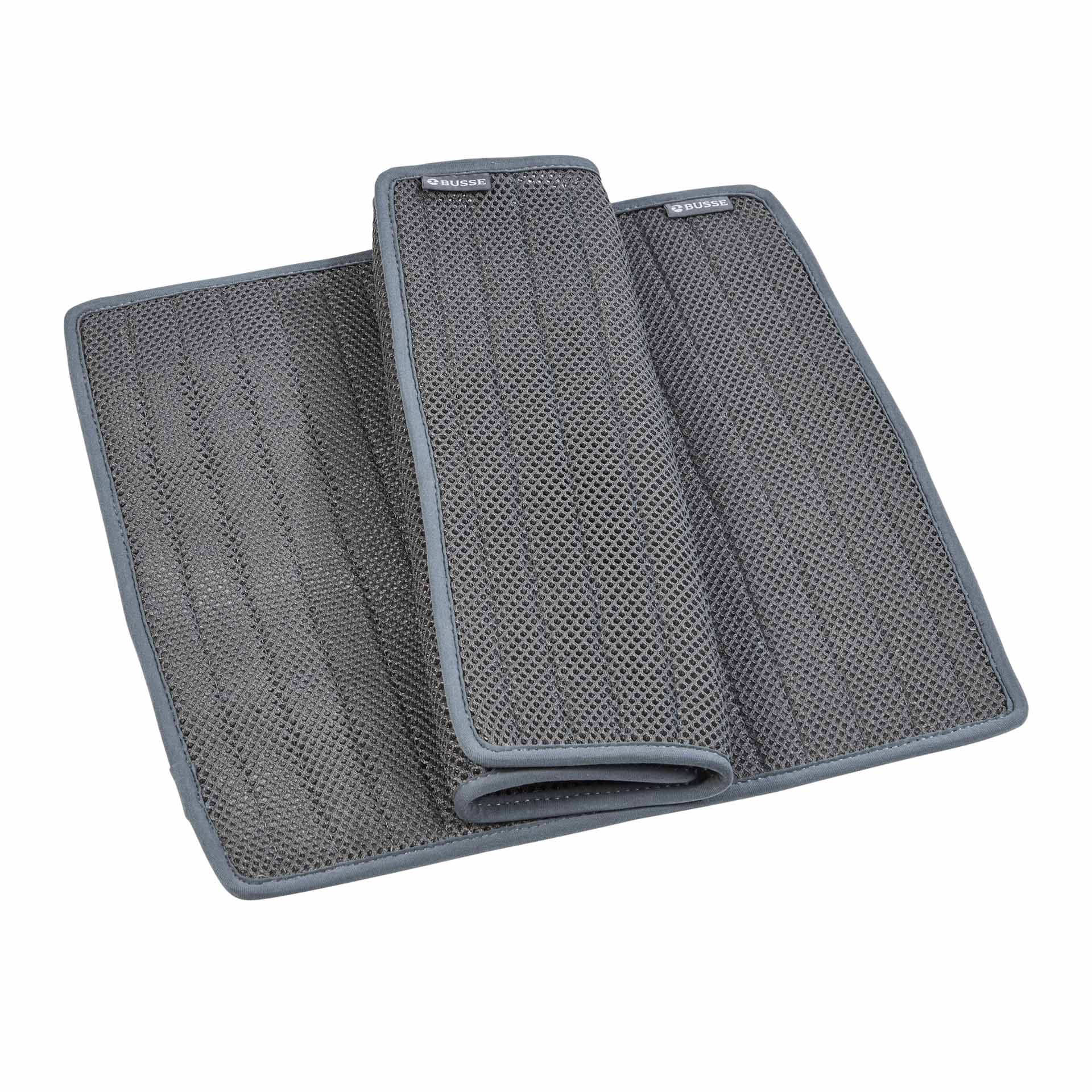 Sous-bandages BUSSE 3D AIR EFFECT, rembourrage respirant pour chevaux, gris 45x45 cm