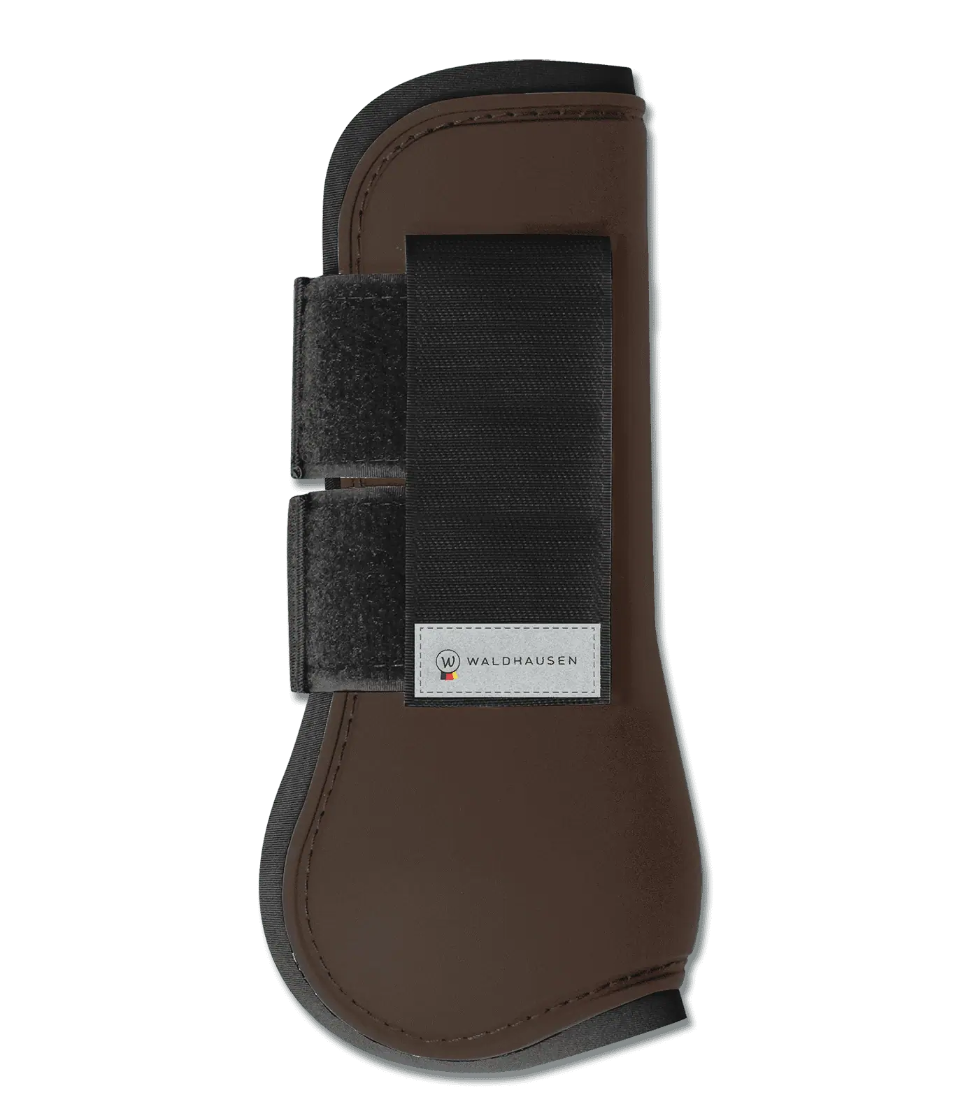 Protège-tendons Basic Waldhausen, coque rigide, scratch, la paire, brun foncé, Pony