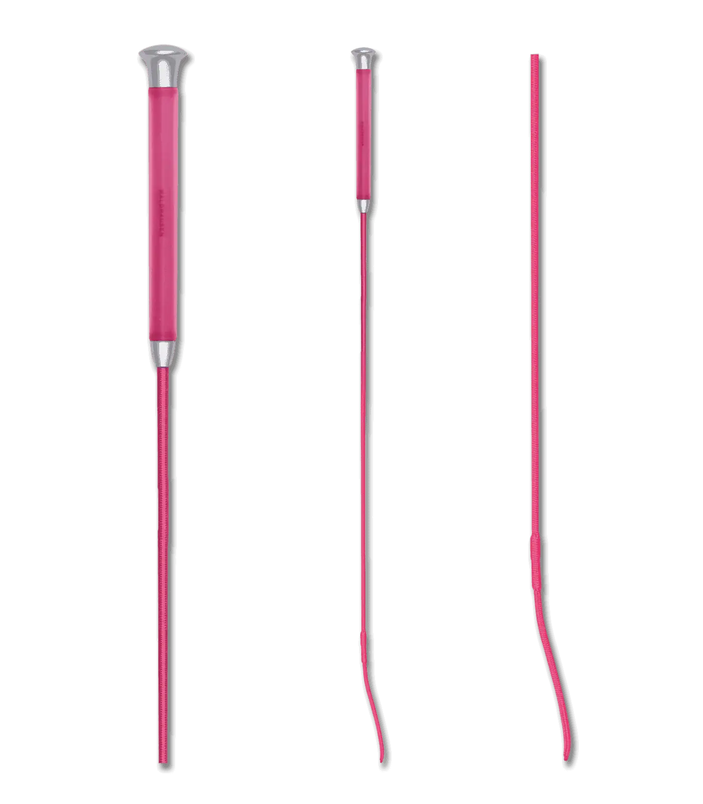 Cravache de dressage Waldhausen à poignée gel, manche carbone flexible, rose 120 cm