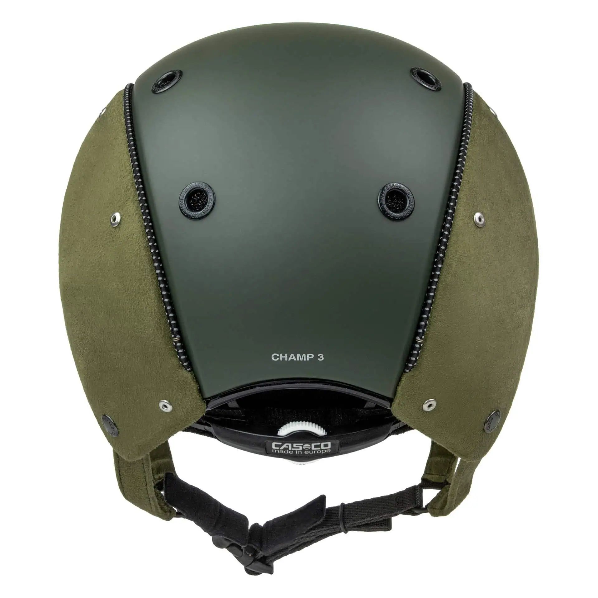 Casco Reithelm Champ-3 Nubuk, chic & sicher mit Disk-Fit Vario, Rückansicht