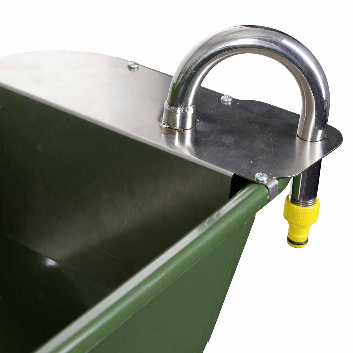 Kerbl Langfuttertrog mit Schwimmerventil, 42 Liter, Detailansicht, Ventil