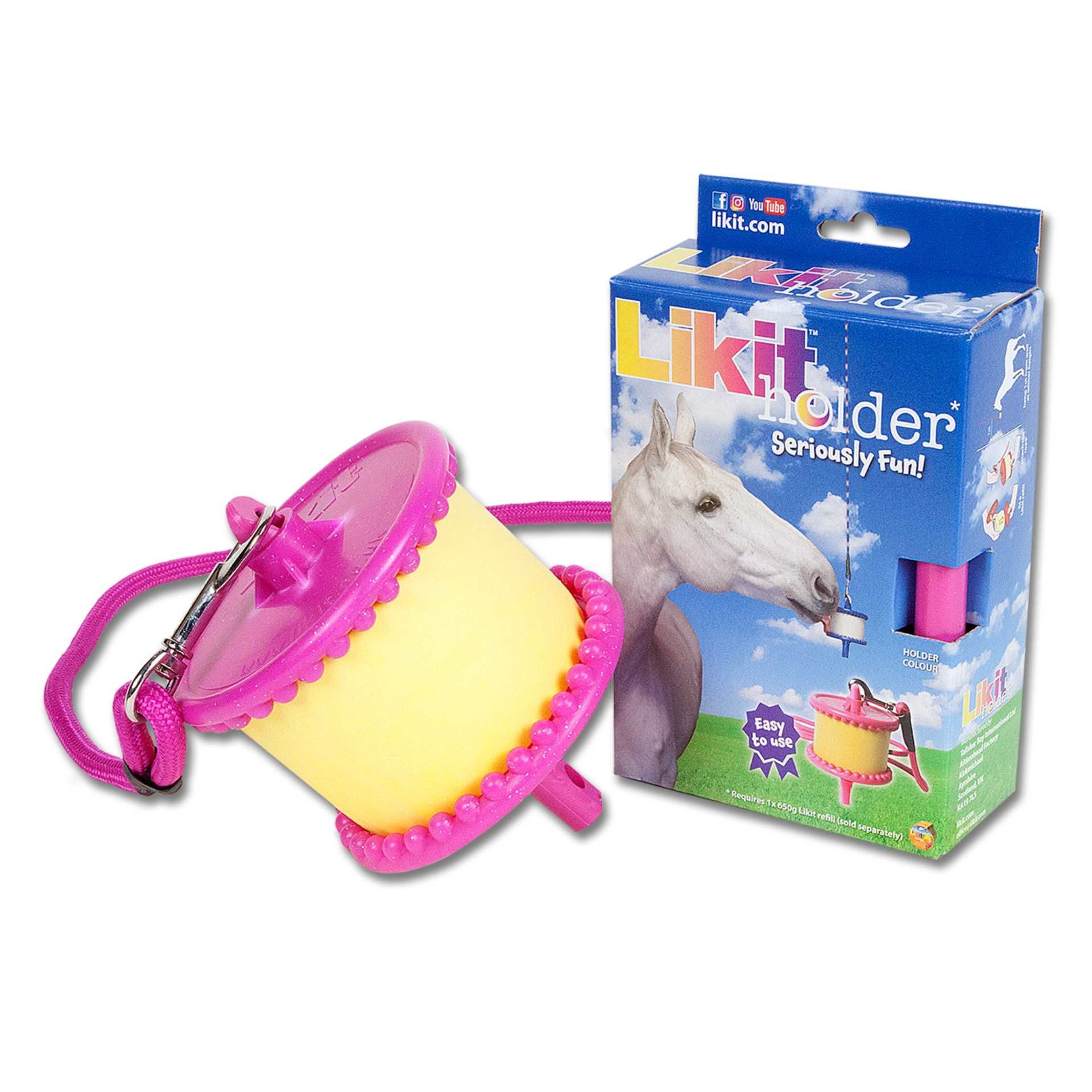 Likit Support pour pierre à lécher, jouet anti-ennui cheval 625 g, rose pailleté