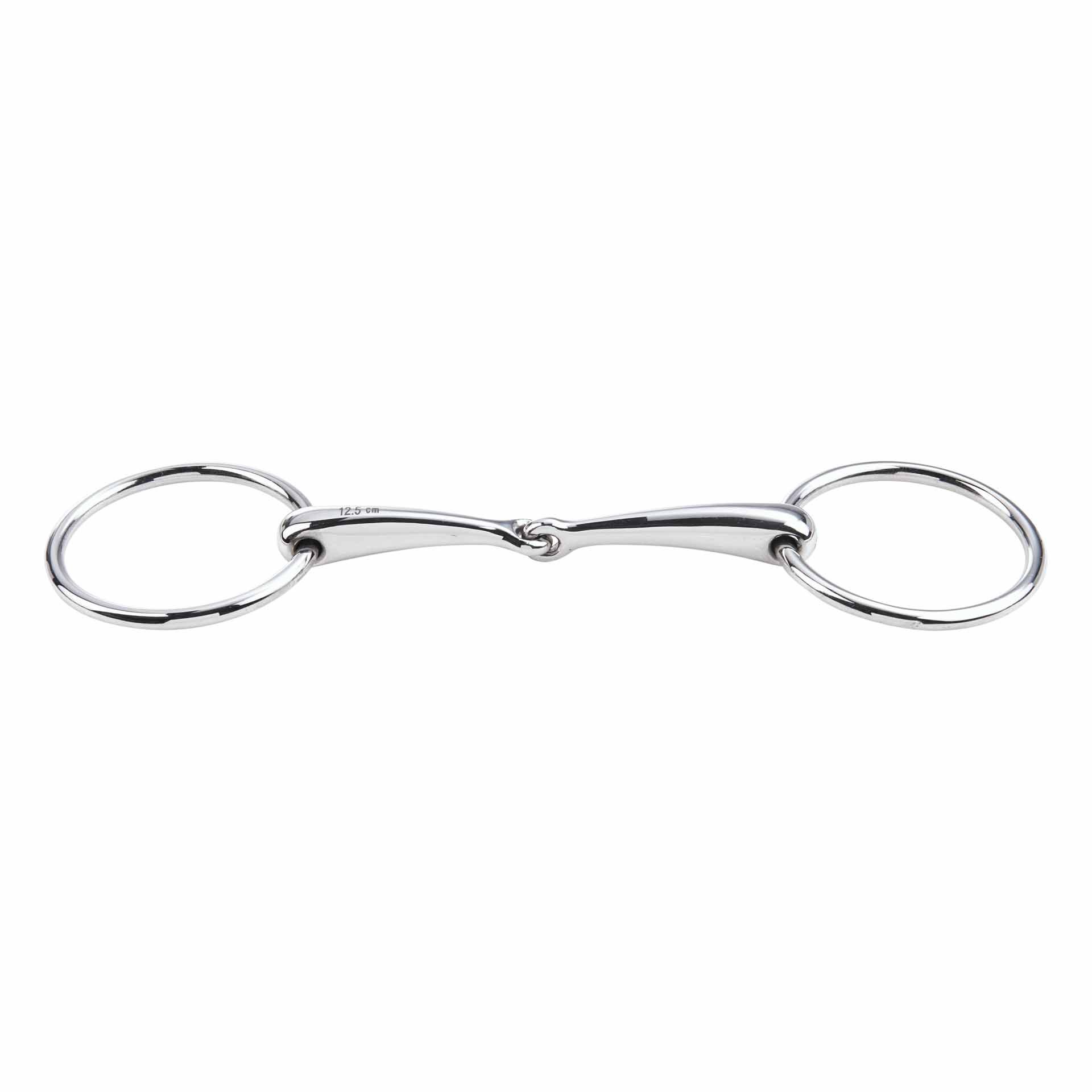 Filetto BUSSE in acciaio inox, snodo semplice per cavalli, vista laterale