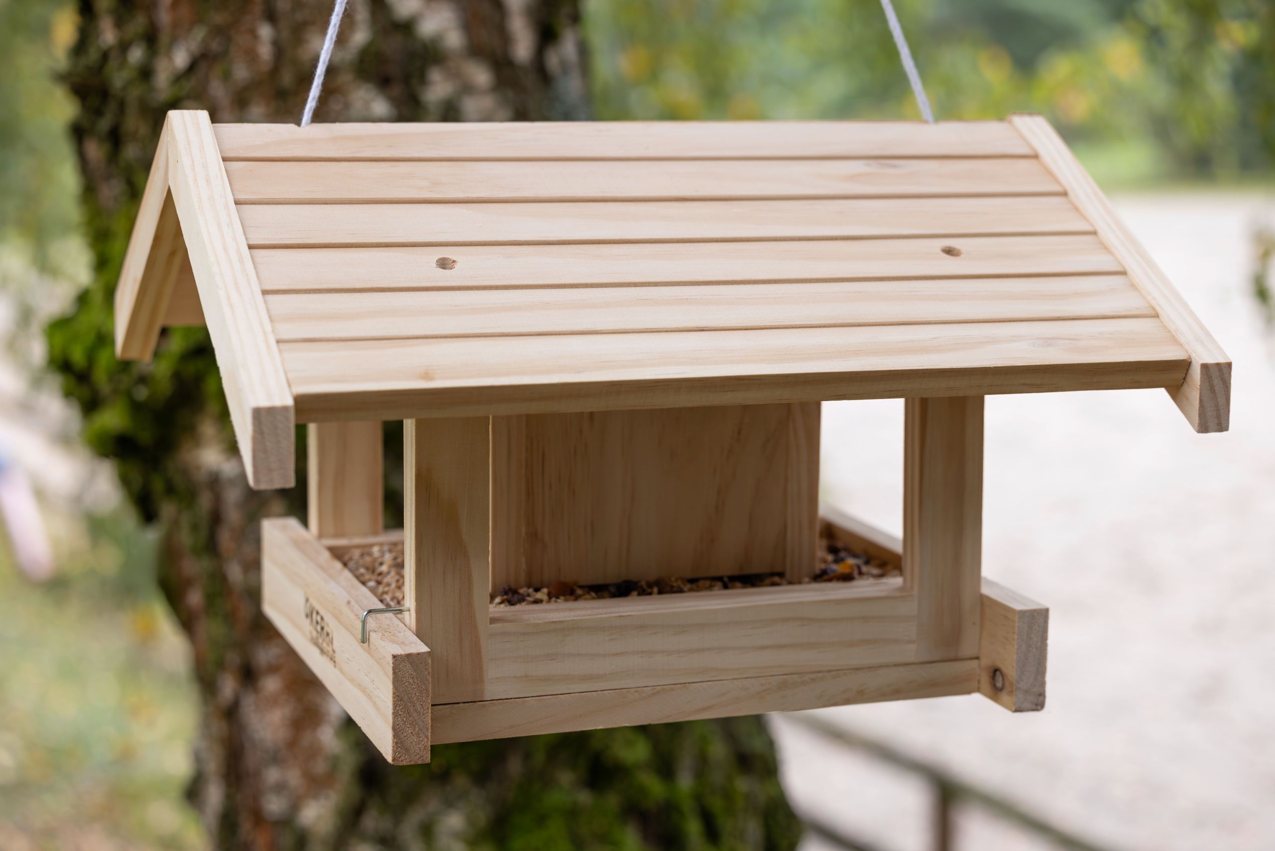 Vogelfutterhaus, Holz, im Freien, hängend, Gitter/Raster-Design