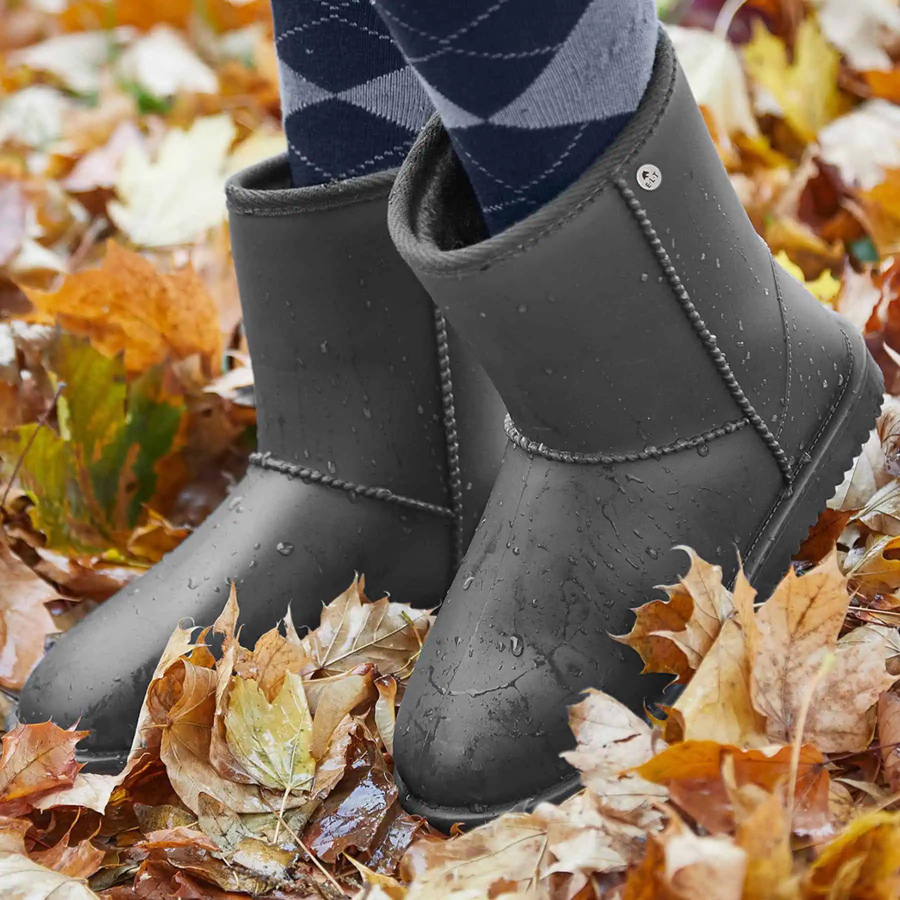 Bottines ELT Rainless imperméables doublure polaire chaude, gris asphalte 40