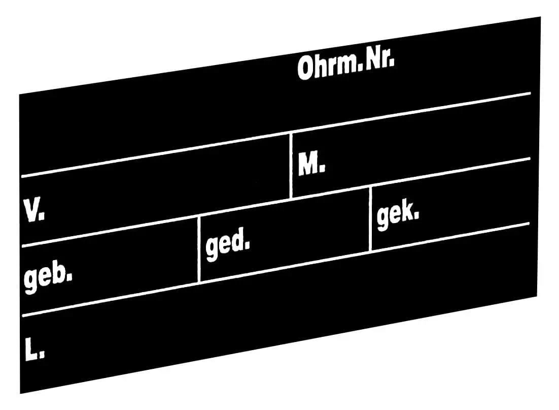 Stable blackboard, black, for cattle, 40 x 22 cm