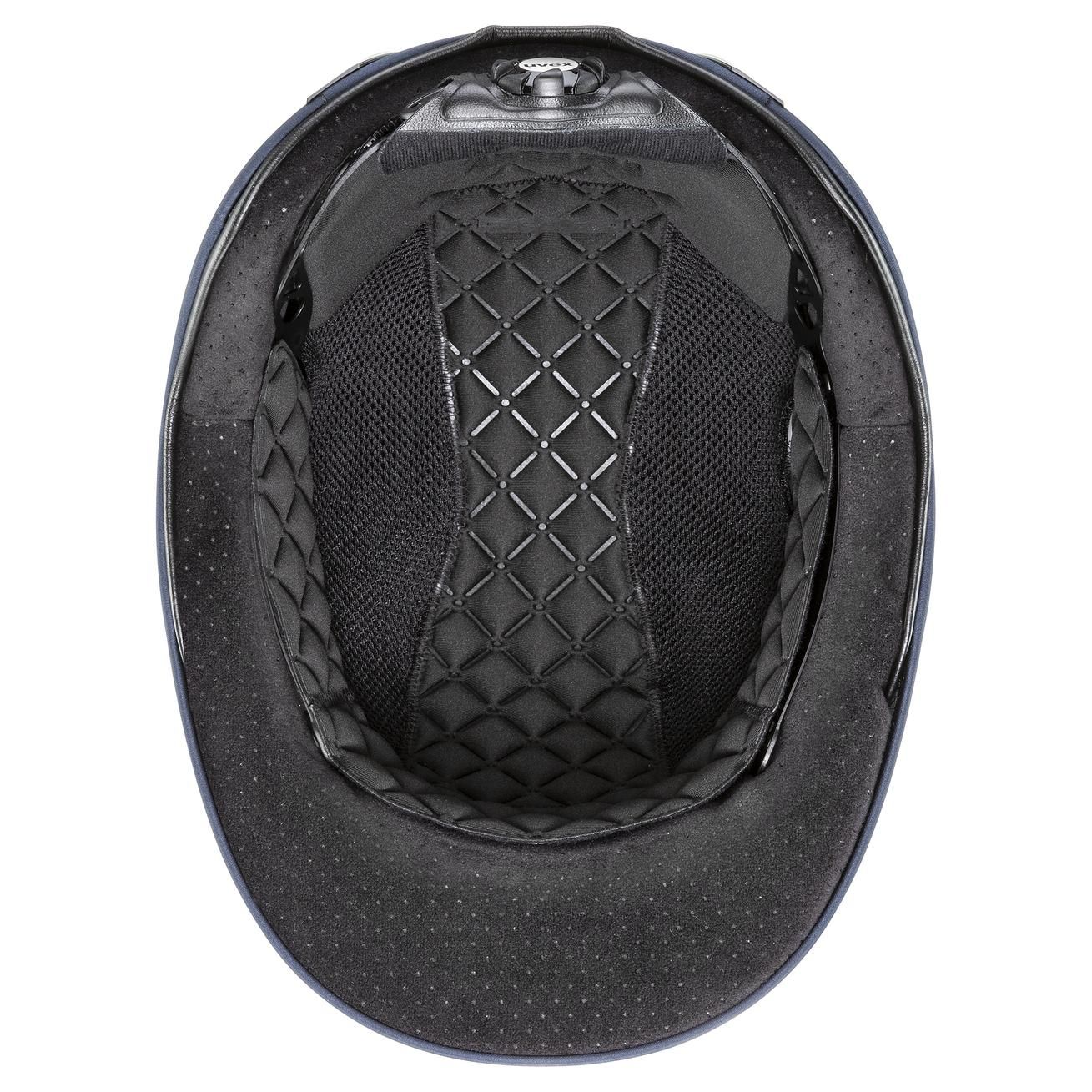 Casque d'équitation uvex exxeed flash avec cristaux Swarovski, hardshell, 54-56, bleu marine