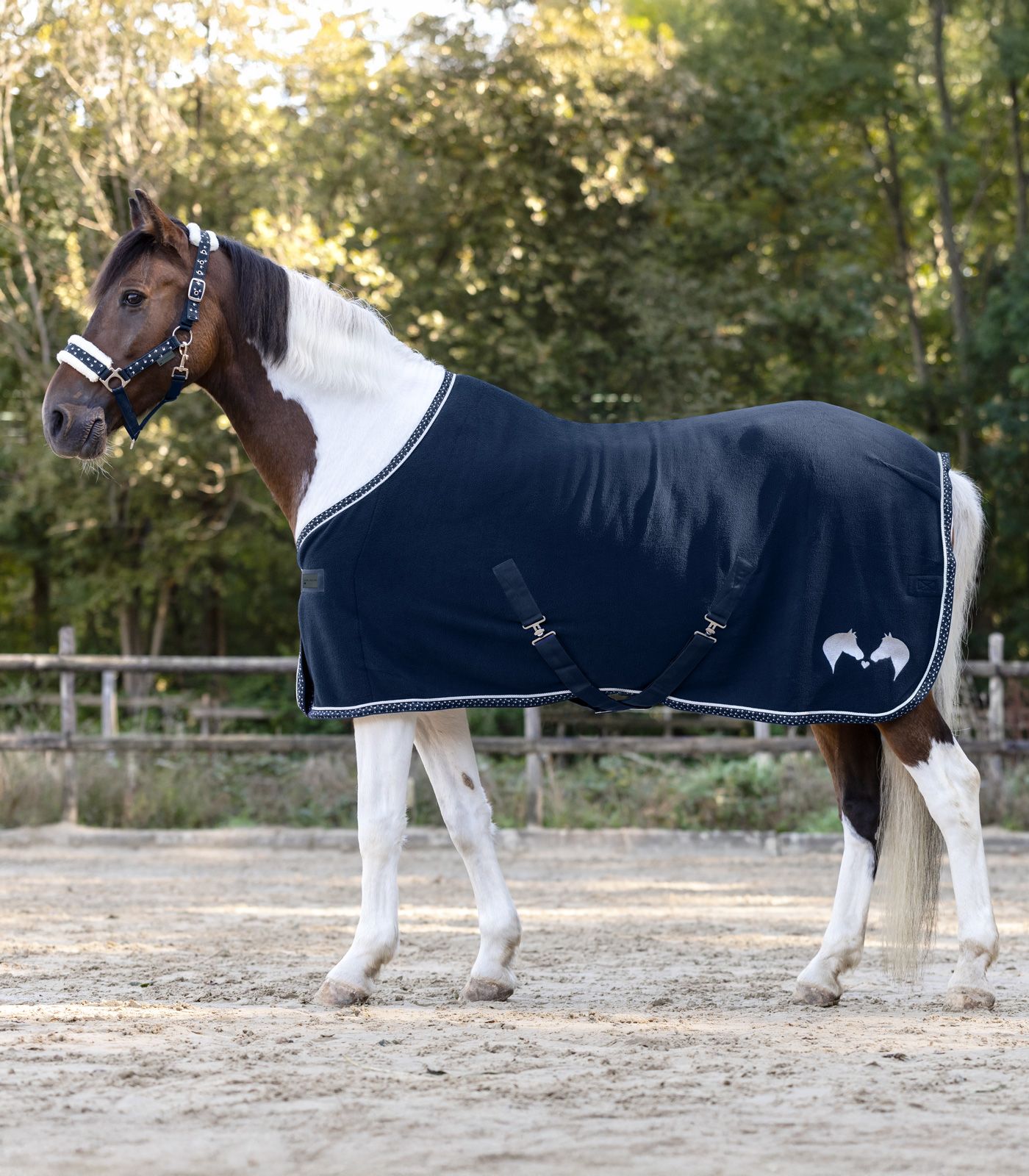 Waldhausen fleece blanket Lucky, midnight blue, 105 cm