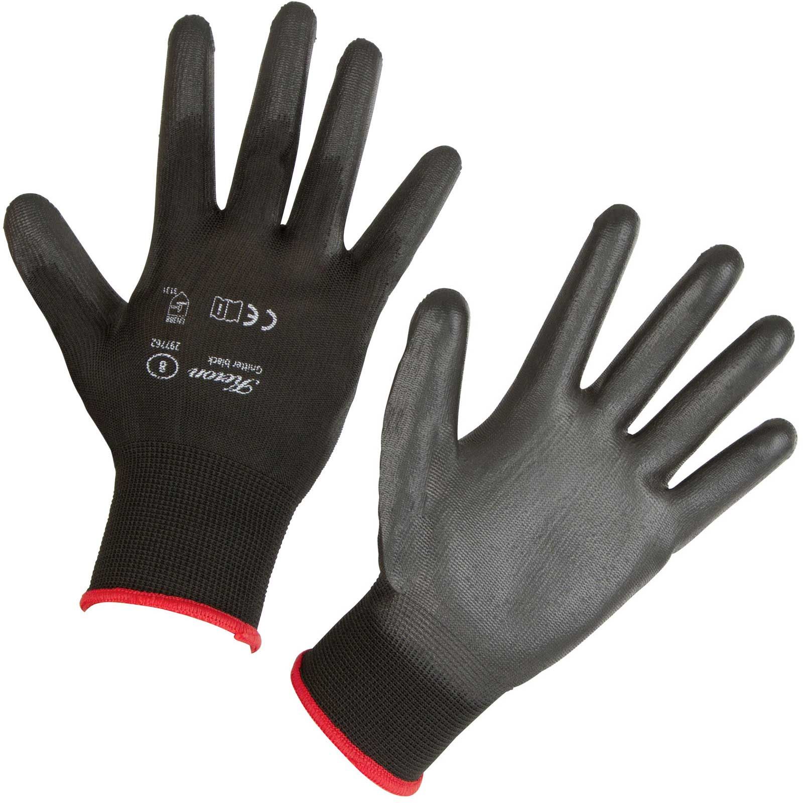 Keron Feinstrickhandschuh Gnitter Black, PU-beschichtet, 9