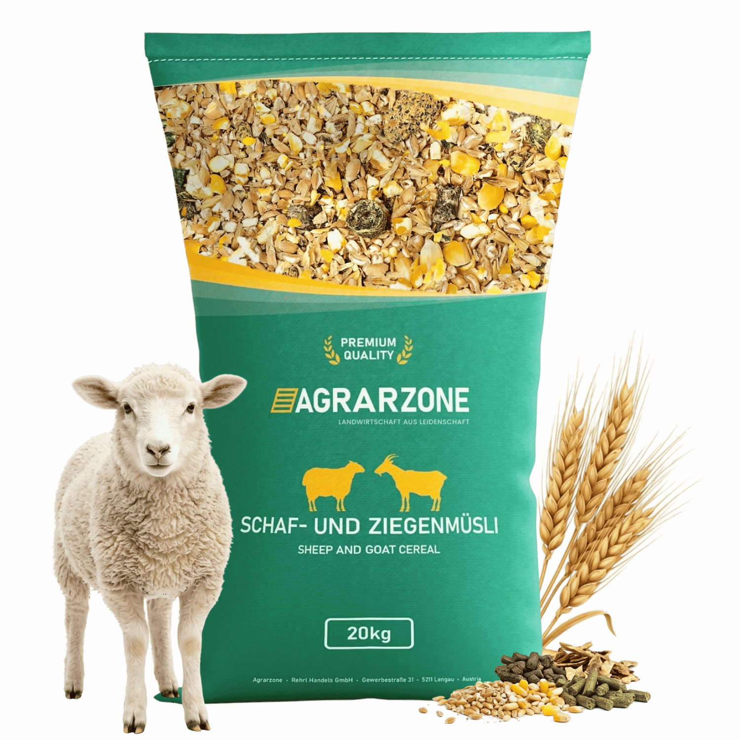 Agrarzone müsli för får och getter i 20 kg säck med får och vetax