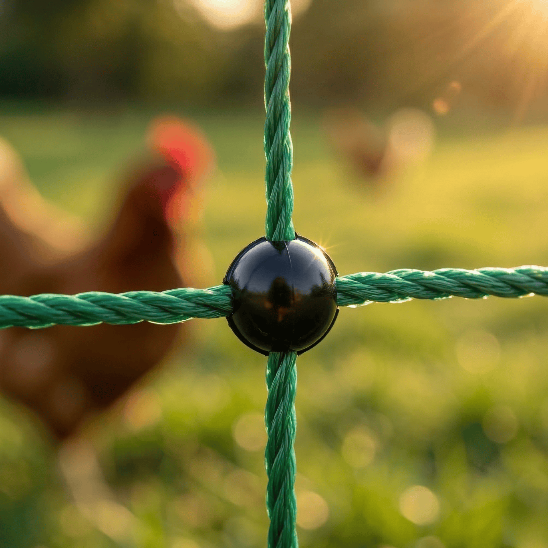 Filet pour volaille Agrarzone Classic non électrifié, pointe unique, vert, détail, matière