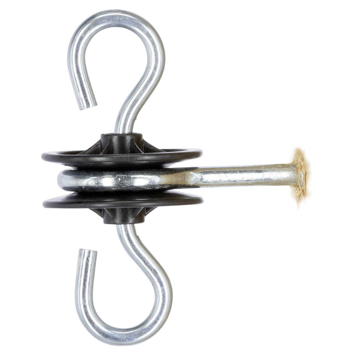 AKO Torgriffisolator 10x mit 2 Einlegehaken, 360° drehbar, Detailansicht, Isolator