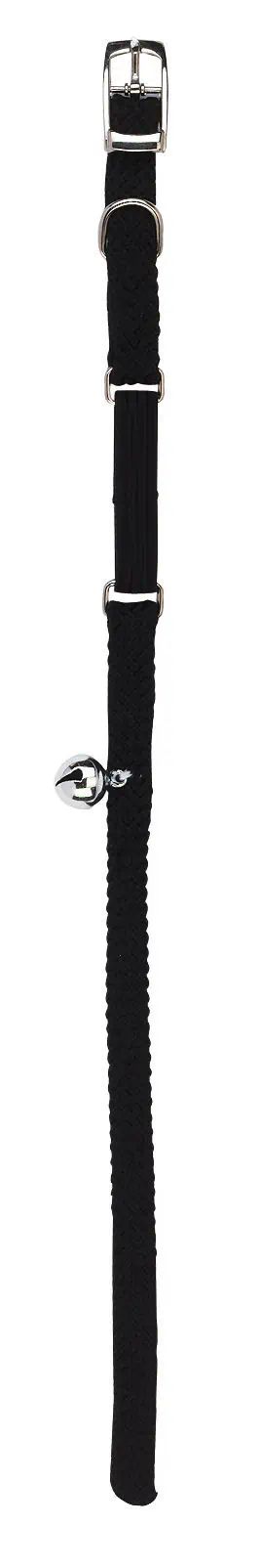 Collier pour chat Kerbl élastique avec clochette, nylon 10 mm x 30 cm, noir
