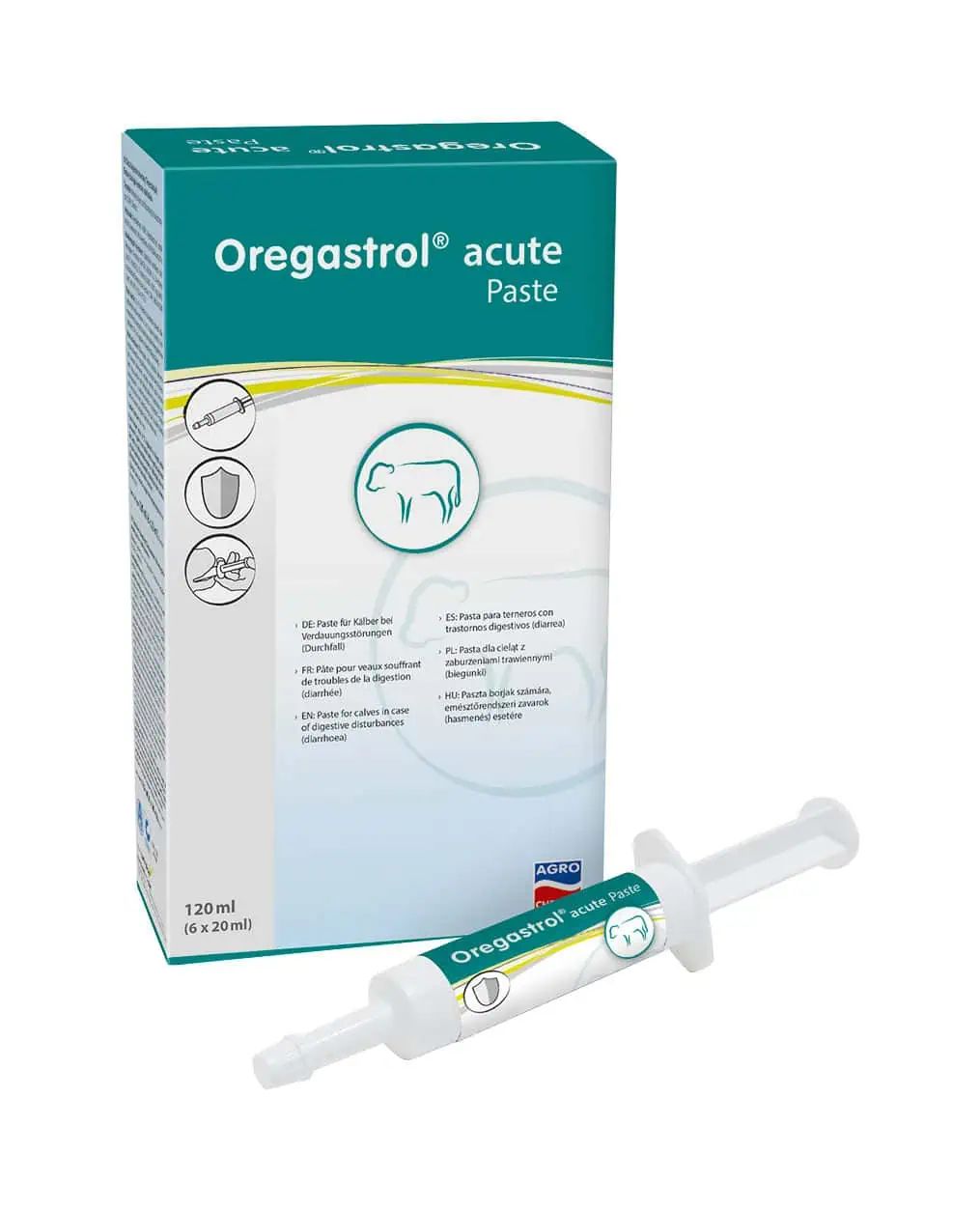 Kerbl Oregastrol-akut paszta borjaknak, oreganóolajjal, elektrolitokkal, 6 x 20 ml, csomagolás