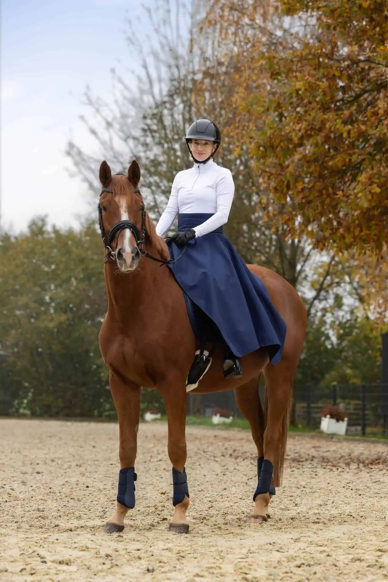Jupe d'équitation thermique Covalliero bleu marine, 34-38