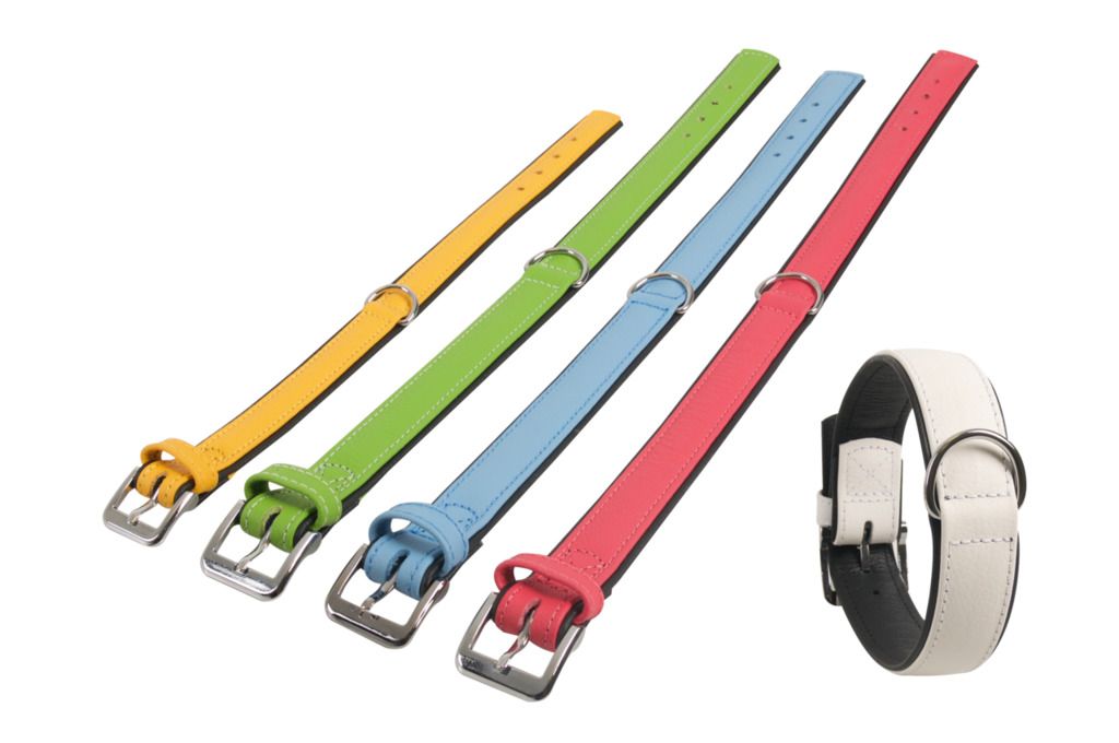 Karlie 5 COLLAR kutyanyakörv, színes nappabőr, krómozott fémalkatrészekkel, színváltozat