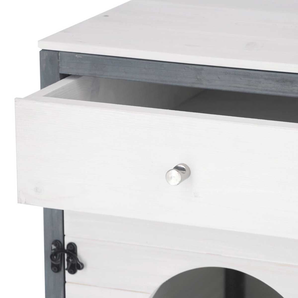 Kerbl Katzenschrank Ida, Möbeldesign mit Schublade, 45x58x60 cm, Detailansicht, Griff