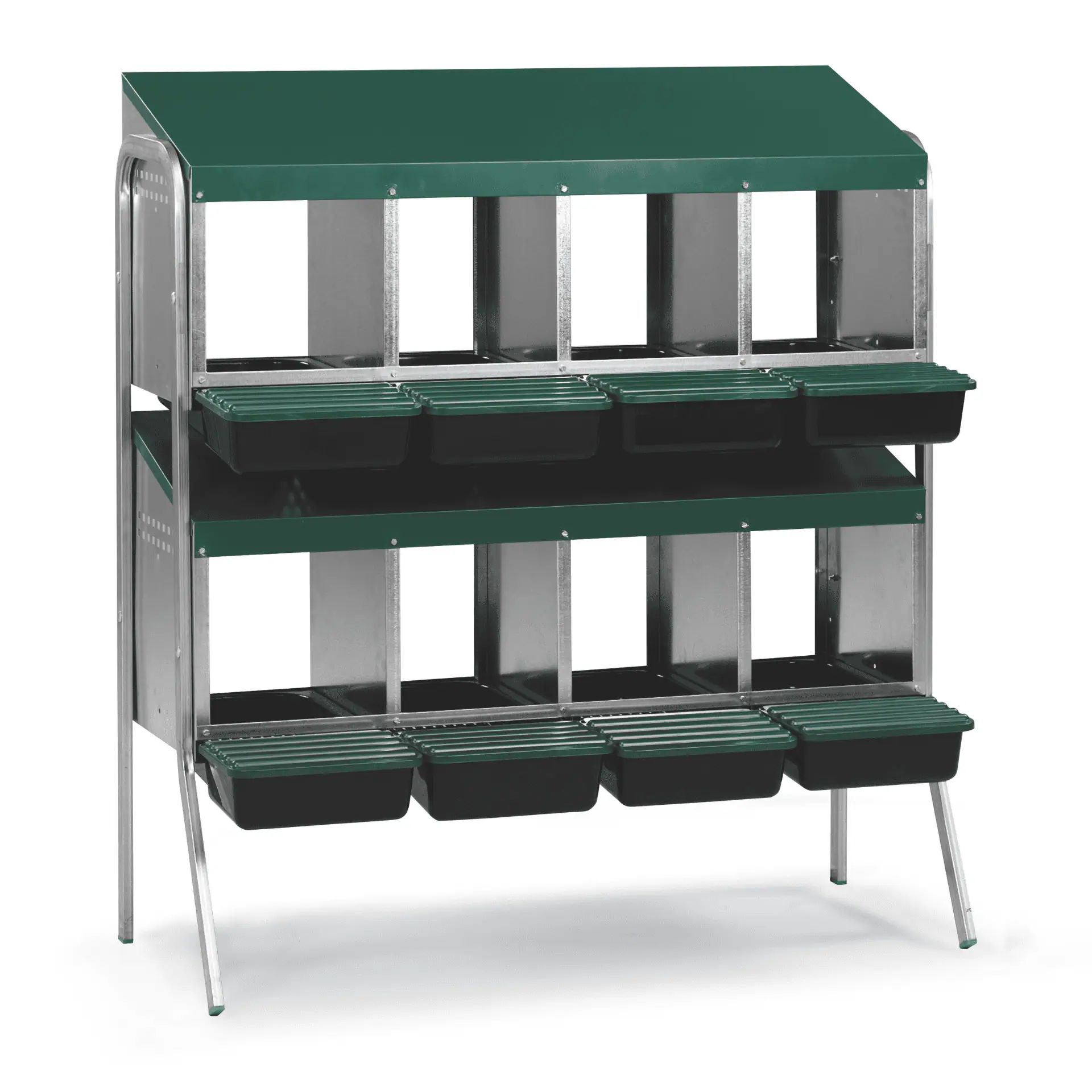 Agrarzone Stacked Laying Nest 8 Compartments Metal with Double Stand