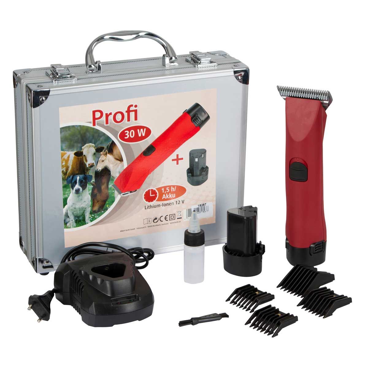 Kerbl mașină de tuns cu acumulator PROFI pentru cai și câini, cap de tuns 2 mm
