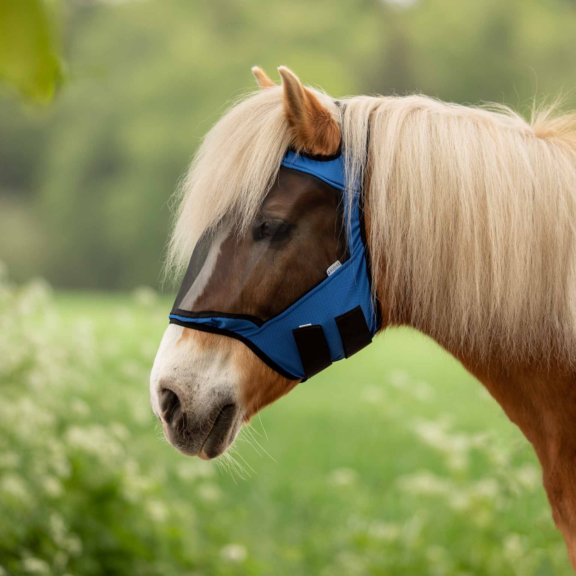 BUSSE FLY GUARD FREE légyvédő maszk, szemvédelem lovaknak, Pony kék