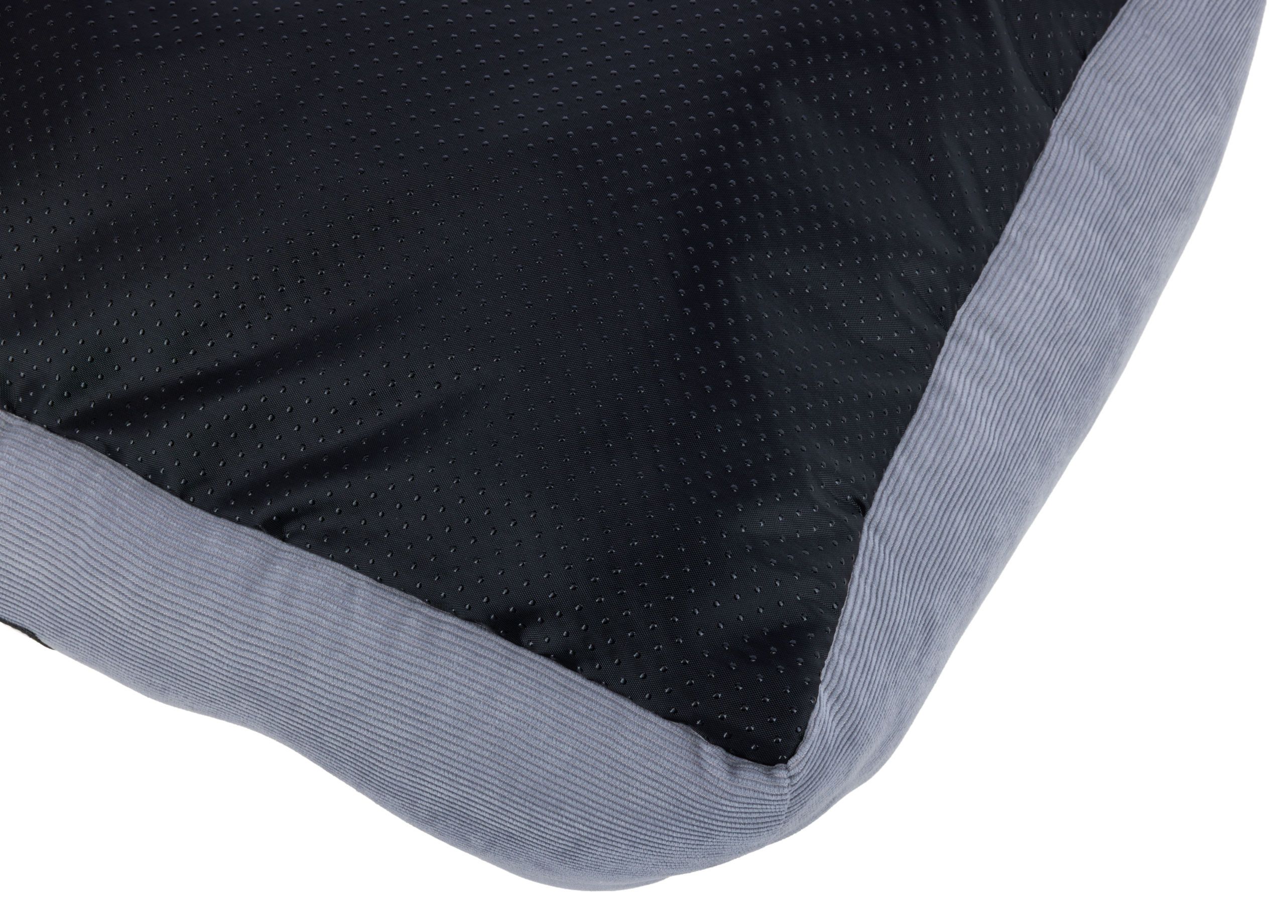 Kerbl Kuschelbett Zoe, Hundebett mit Rand, waschbar, grau-weiß, Detailansicht, Naht