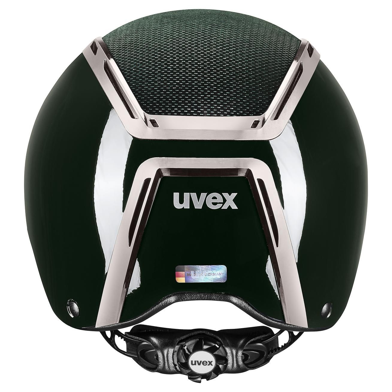 casque d'équitation uvex exxeed elegance, malachite, vue arrière