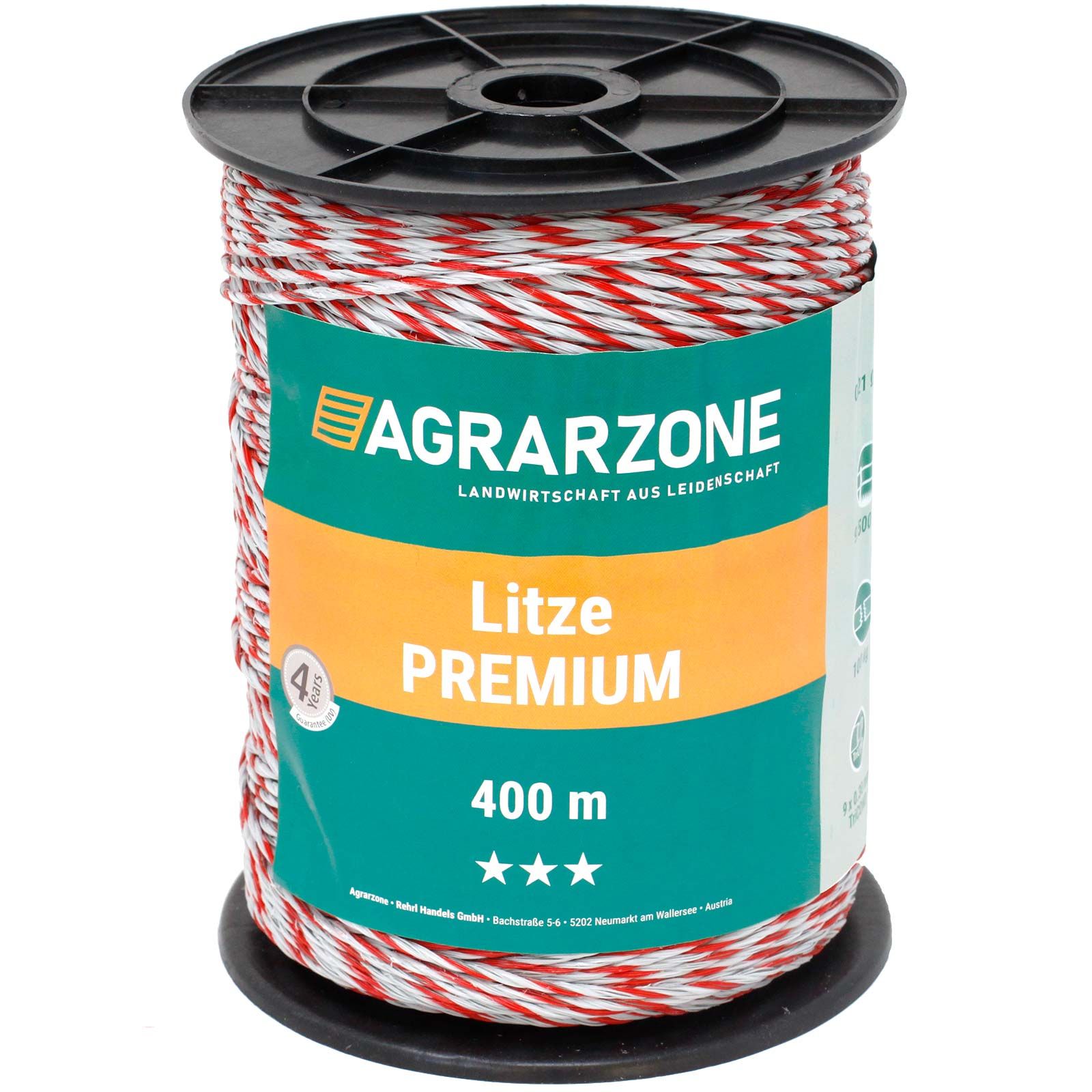 Agrarzone Weidezaunlitze Premium 6x0.30 TriCOND, weiß-rot 400 m