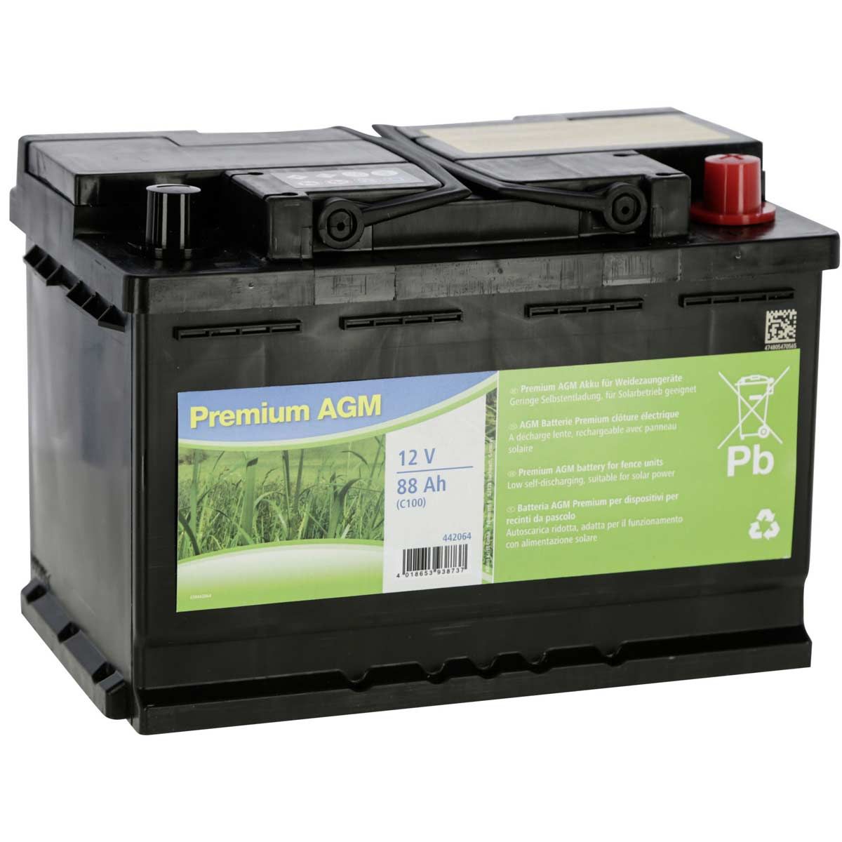 Premium AGM Vließakku Weidezaunbatterie 12V 88Ah