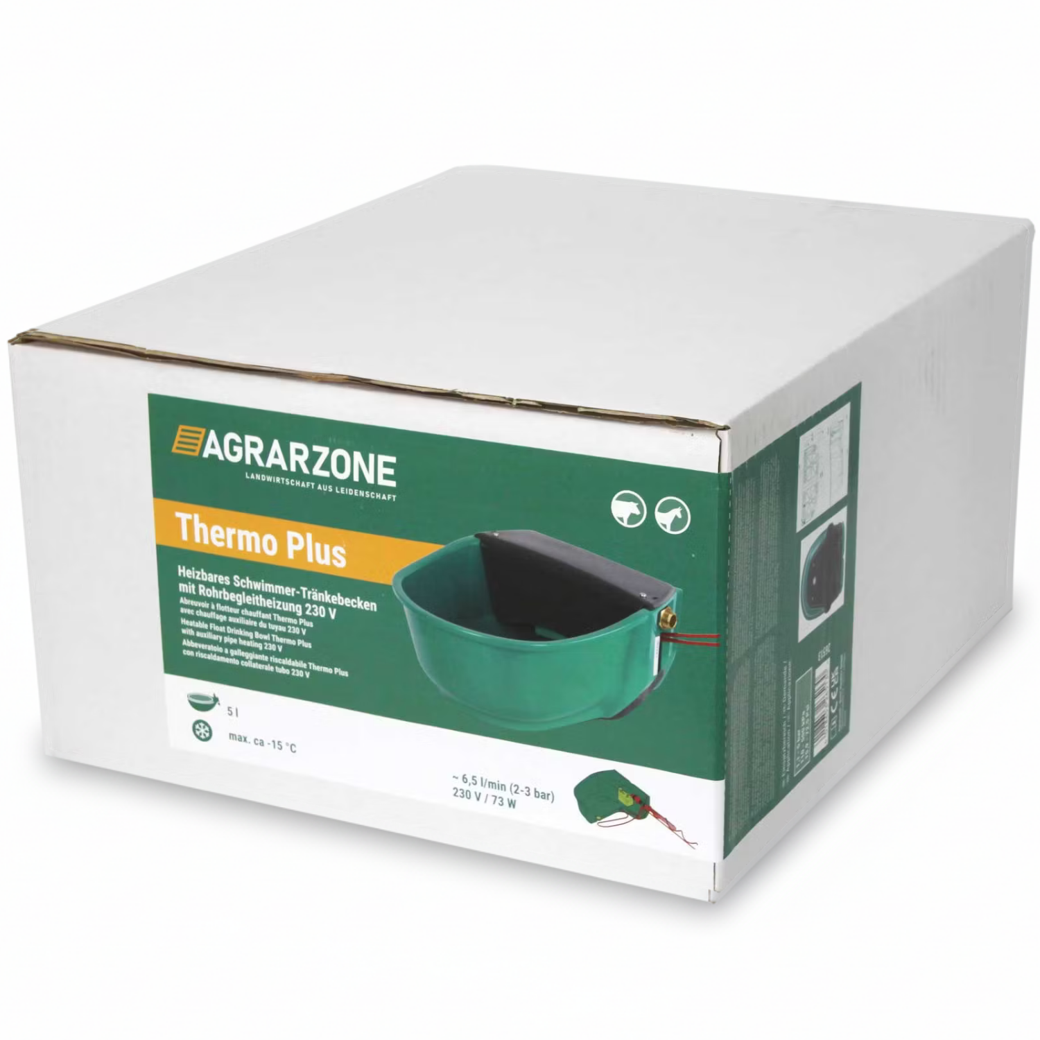 Agrarzone Abbeveratoio antigelo con galleggiante e riscaldamento tubo Thermo Plus 73 W 230 V, confezione