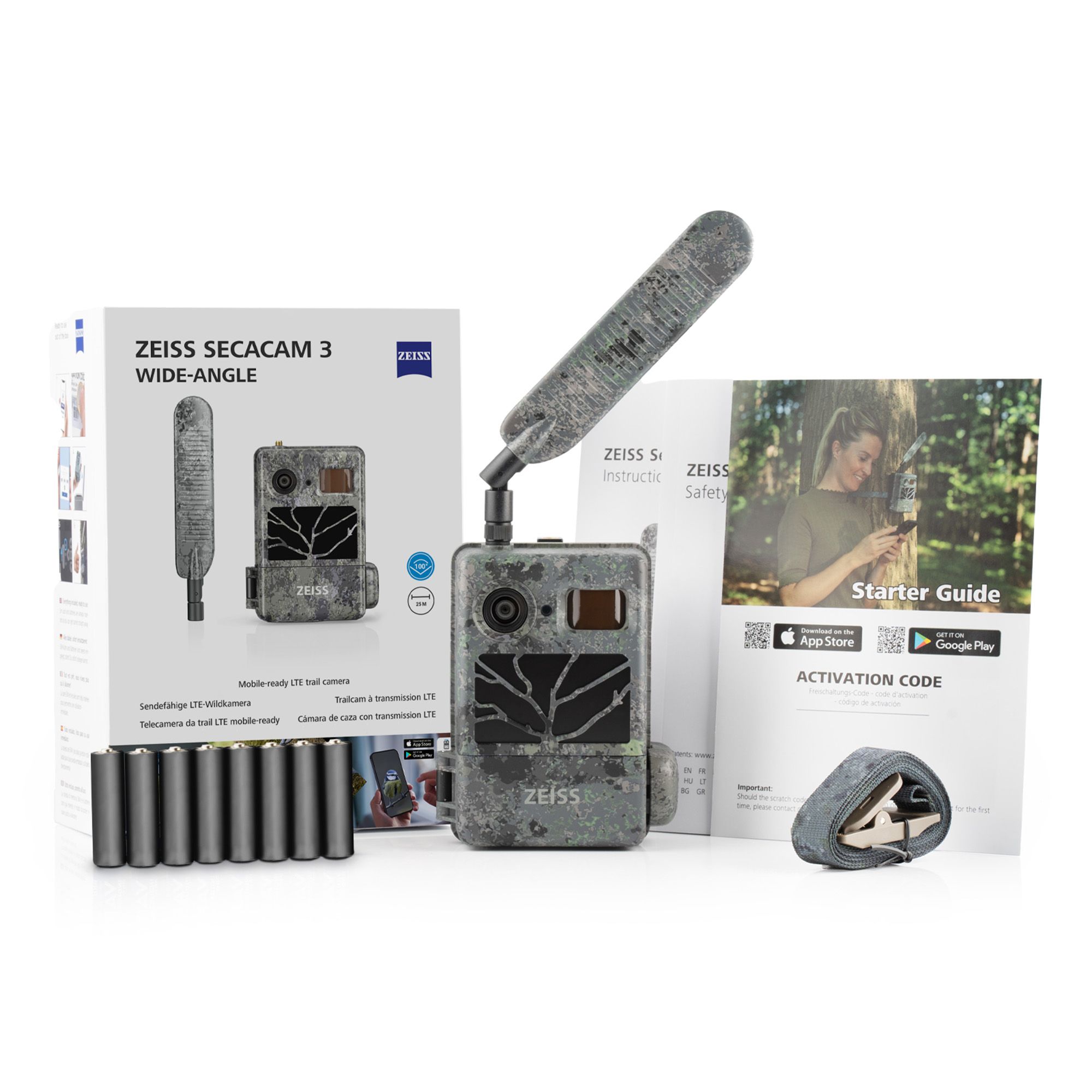 Caméra de chasse ZEISS Secacam 3 Wide-Angle avec carte SIM, champ 100°, LTE