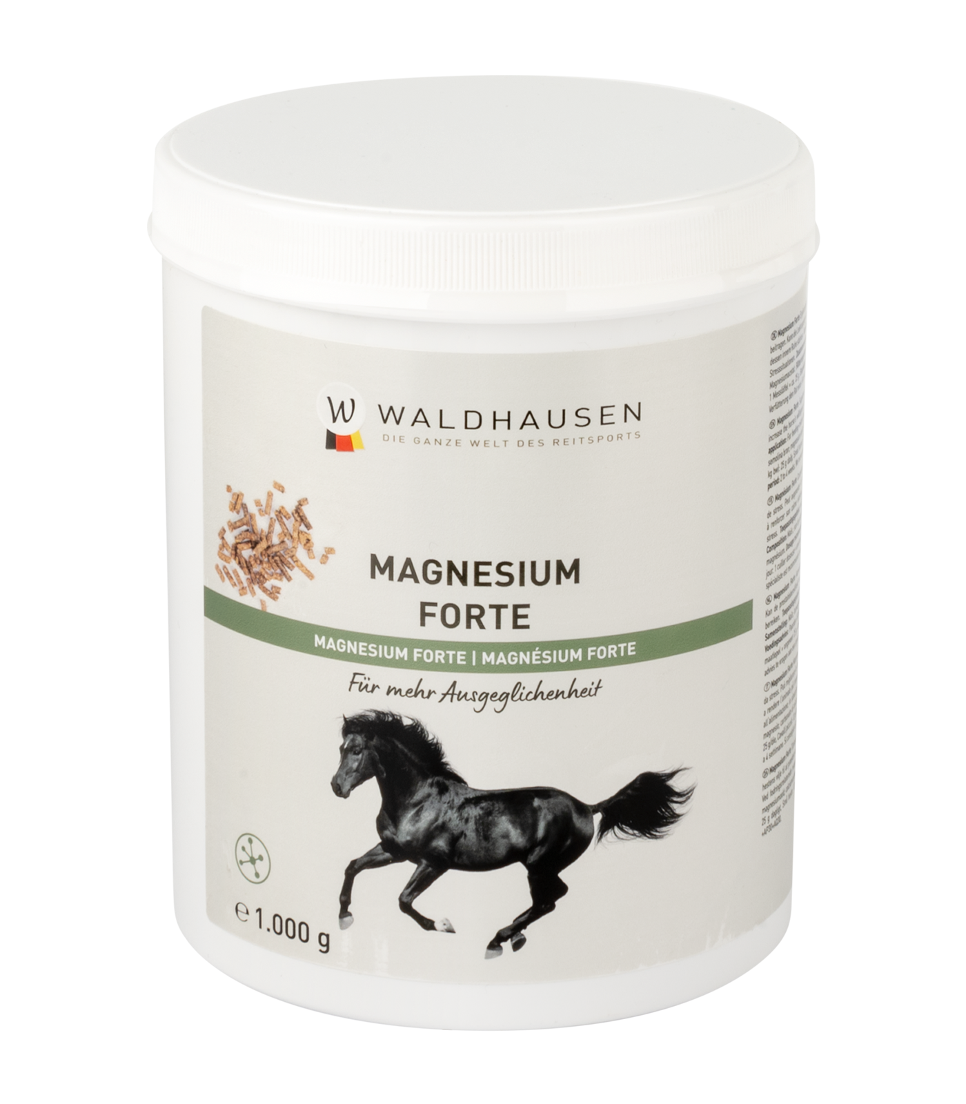 Waldhausen Magnesium forte, 1 kg Pellets für Pferde, Verpackung