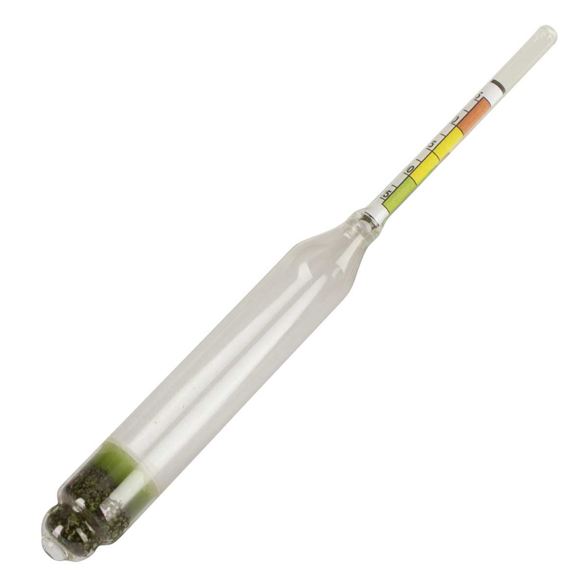 Areometru din sticlă cu scală colorată pentru măsurarea lichidelor