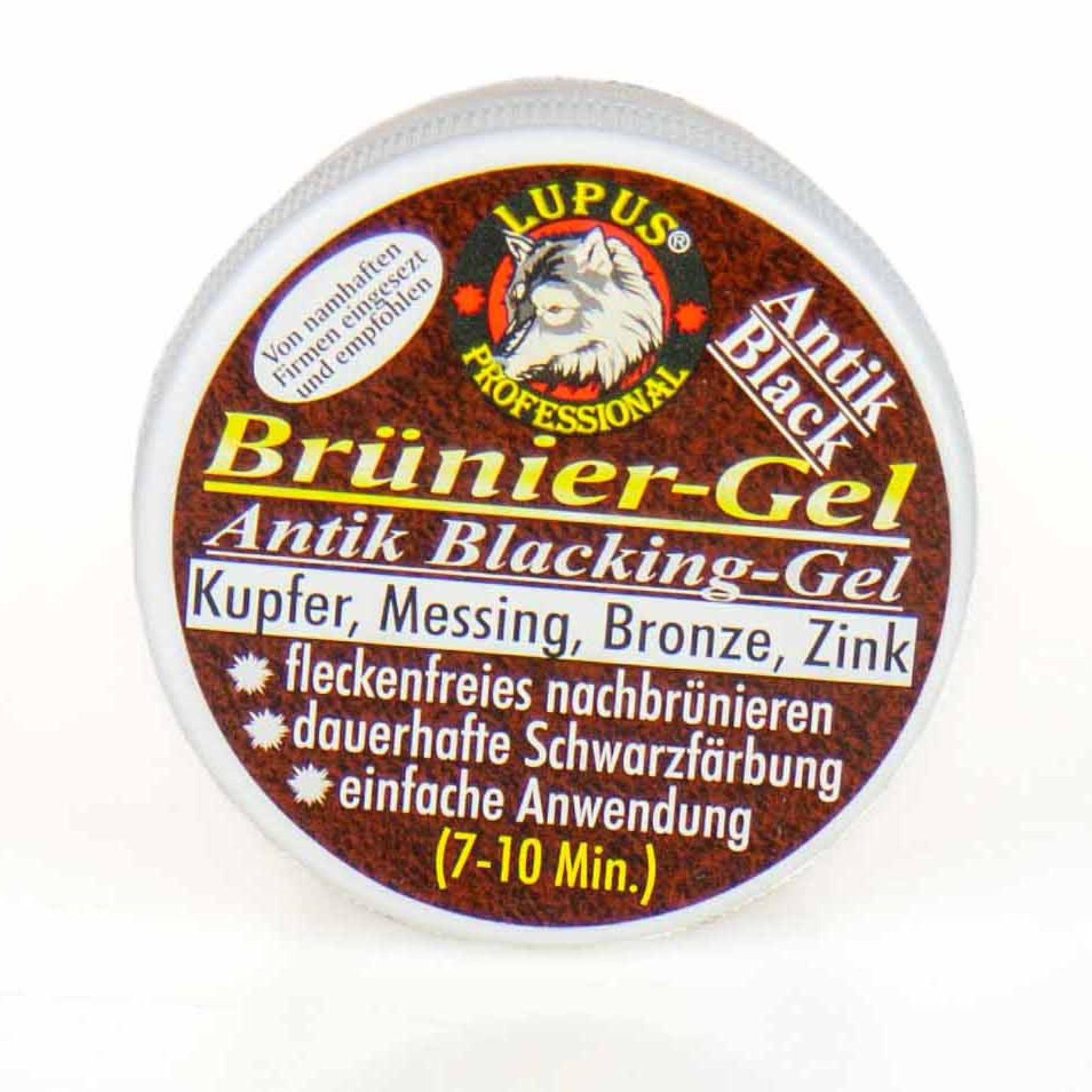 Brüniergel, Antik 50g, Etikett